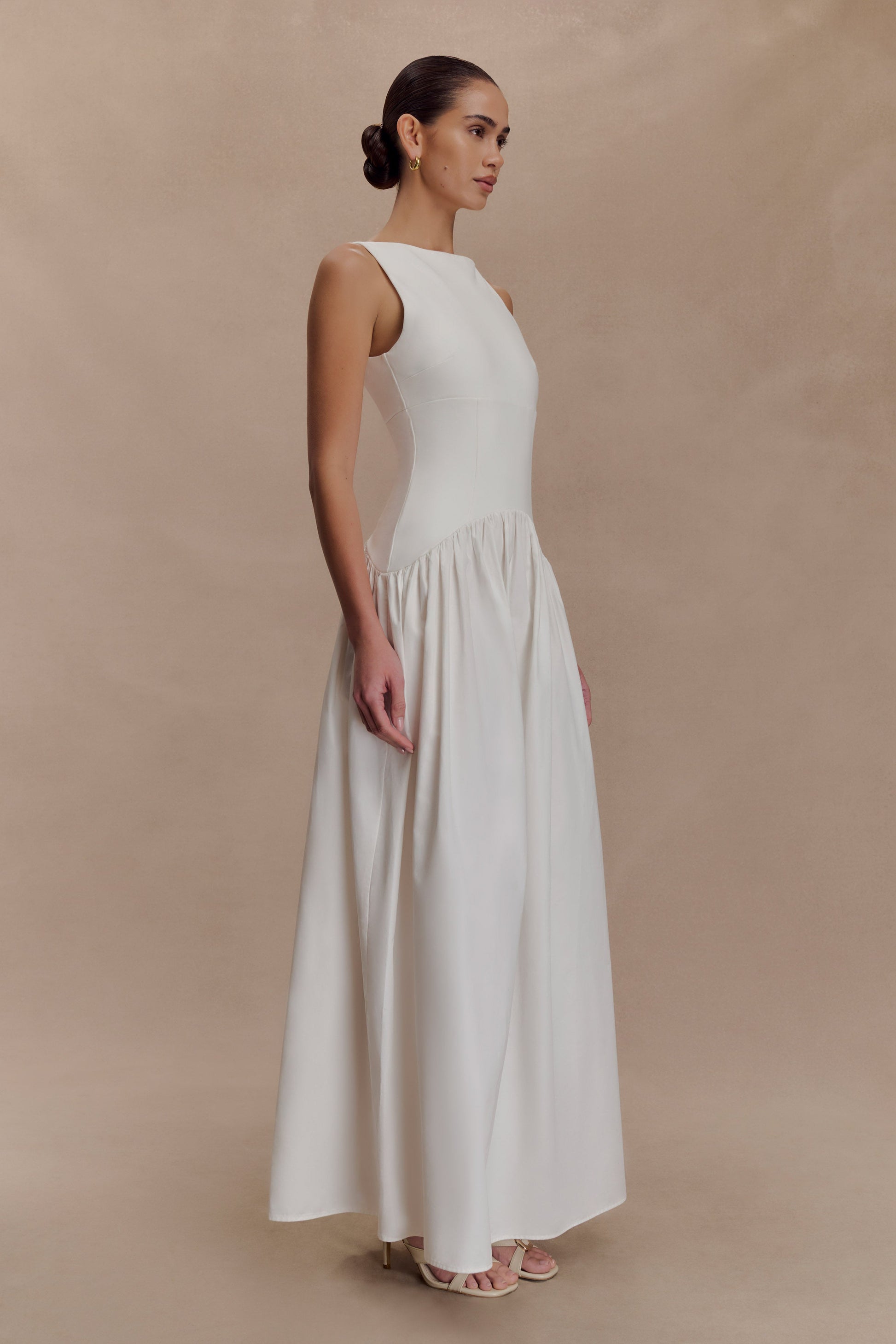 Acacia Contrast Sleeveless Maxi Dress - White #4