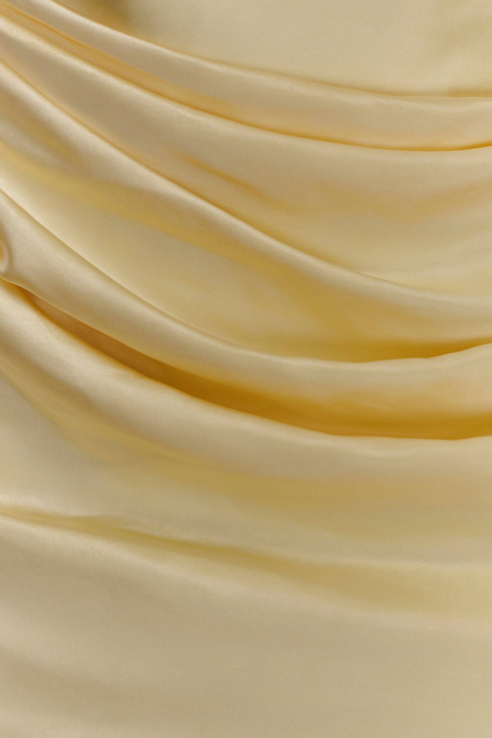 Iris Long Sleeve Satin Maxi Dress - Lemon #4