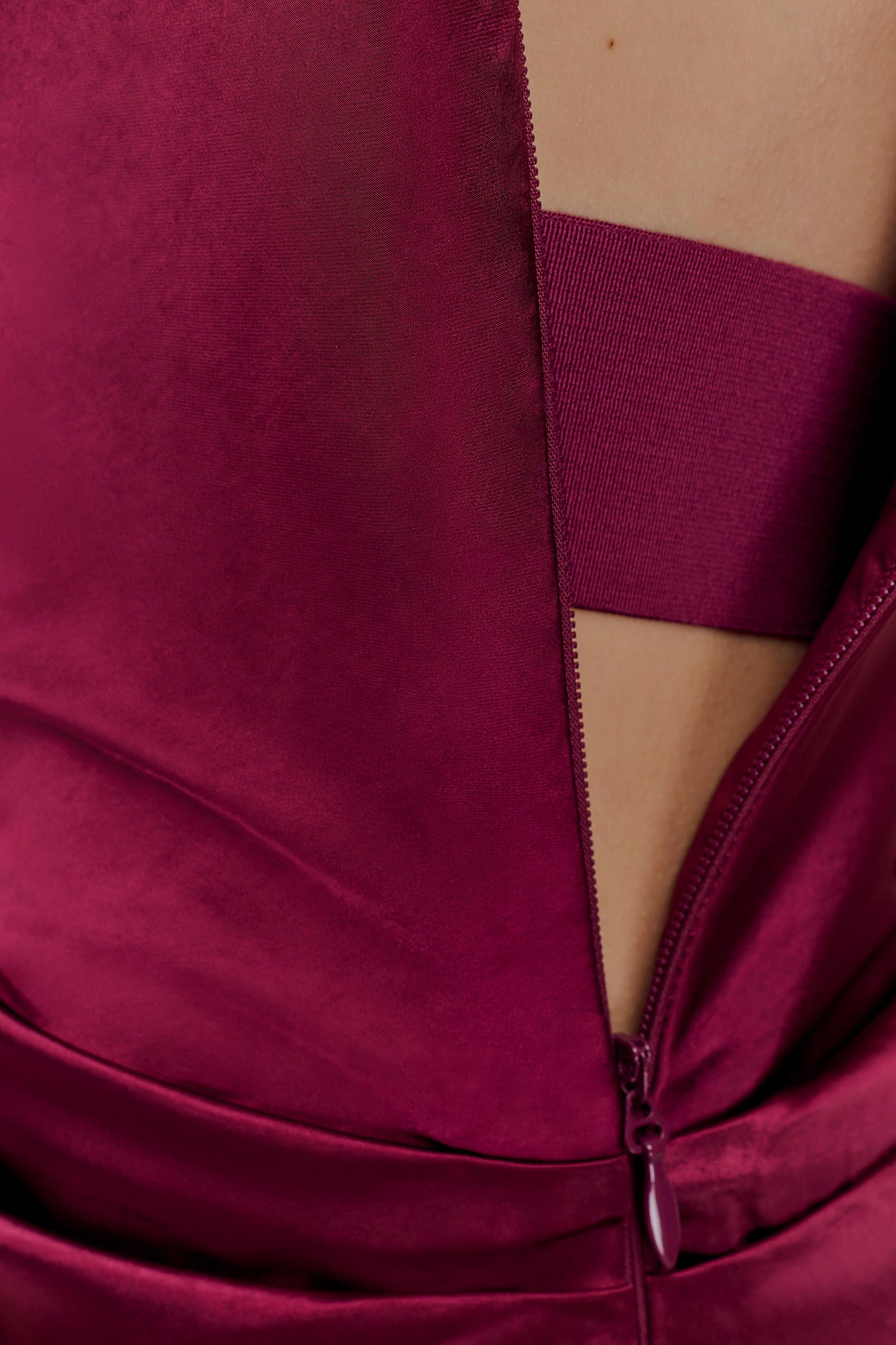 Dalia Off Shoulder Satin Maxi Dress - Mahogany #10