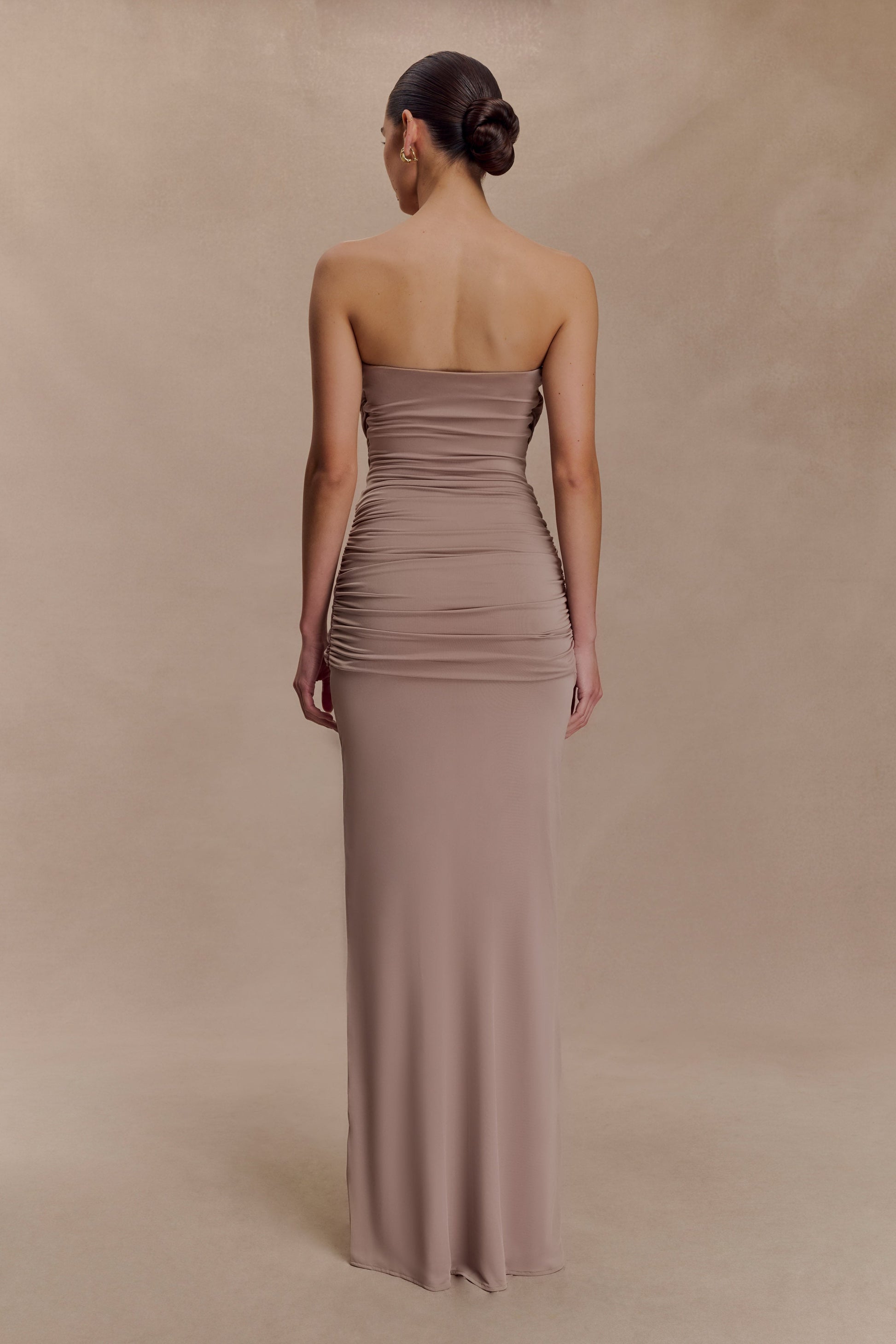 Mirren Strapless Slinky Maxi Dress - Bronze #2