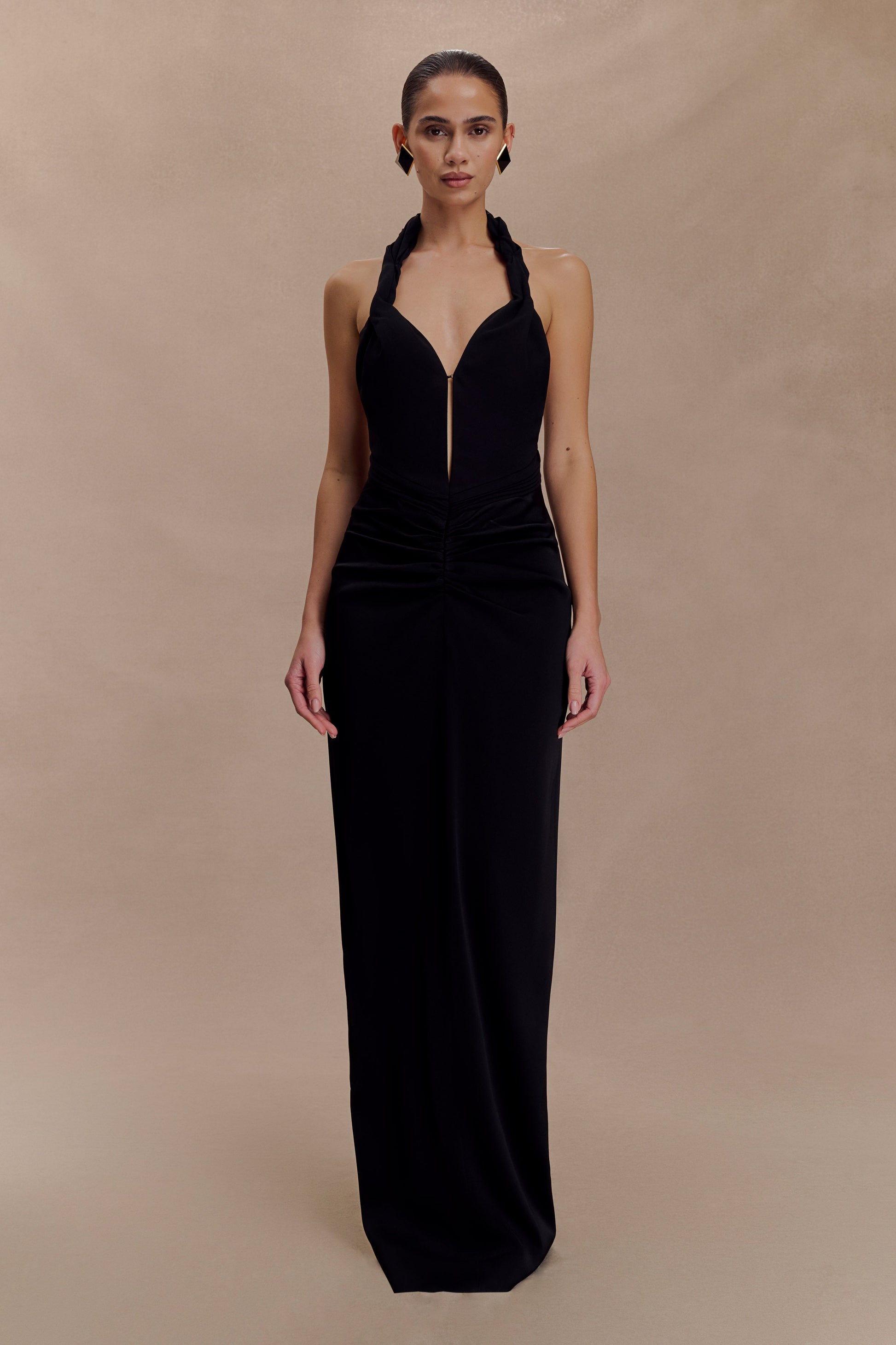 Vivianne Low Neck Maxi Dress - Black #5