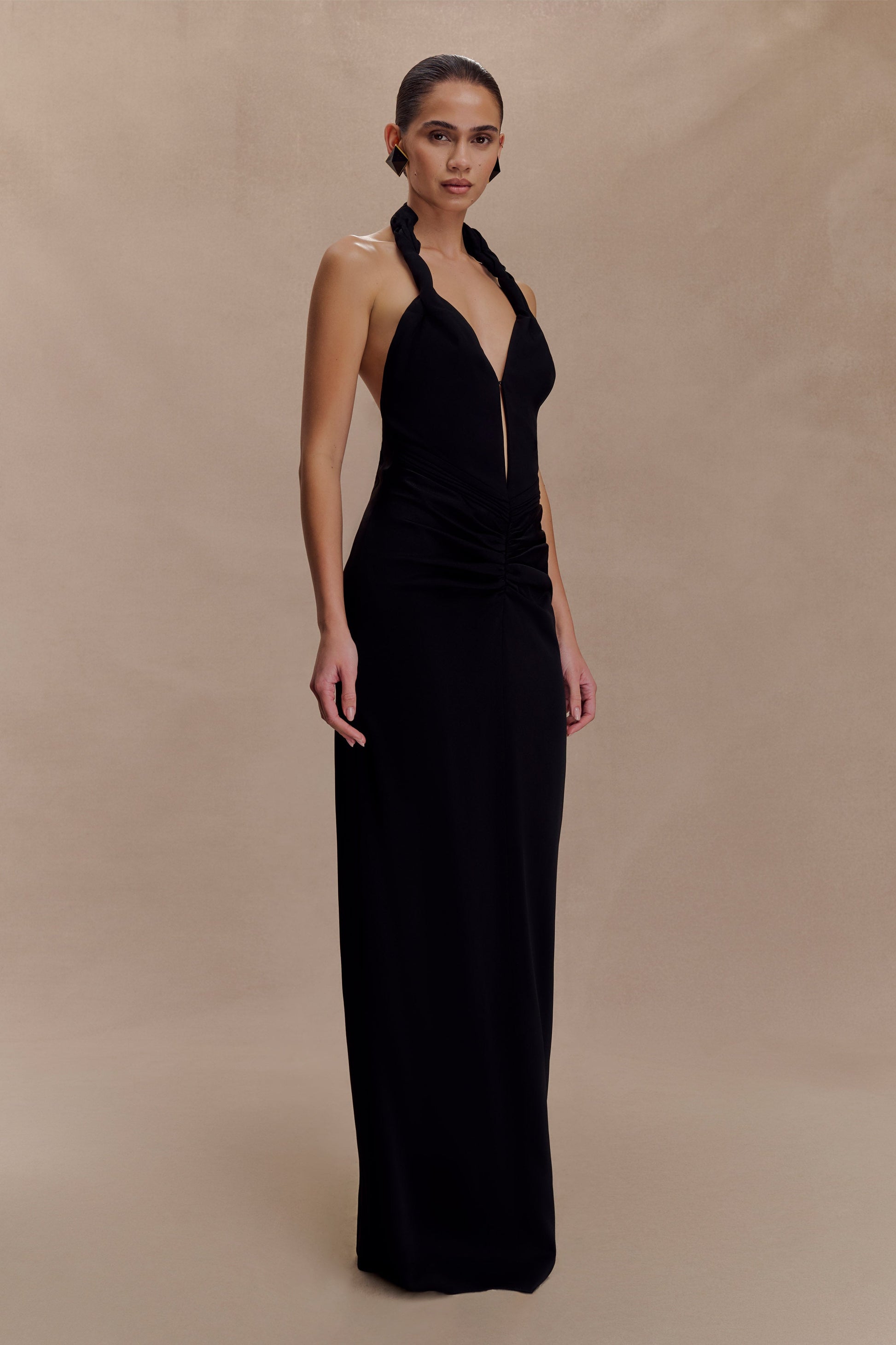 Vivianne Low Neck Maxi Dress - Black #3