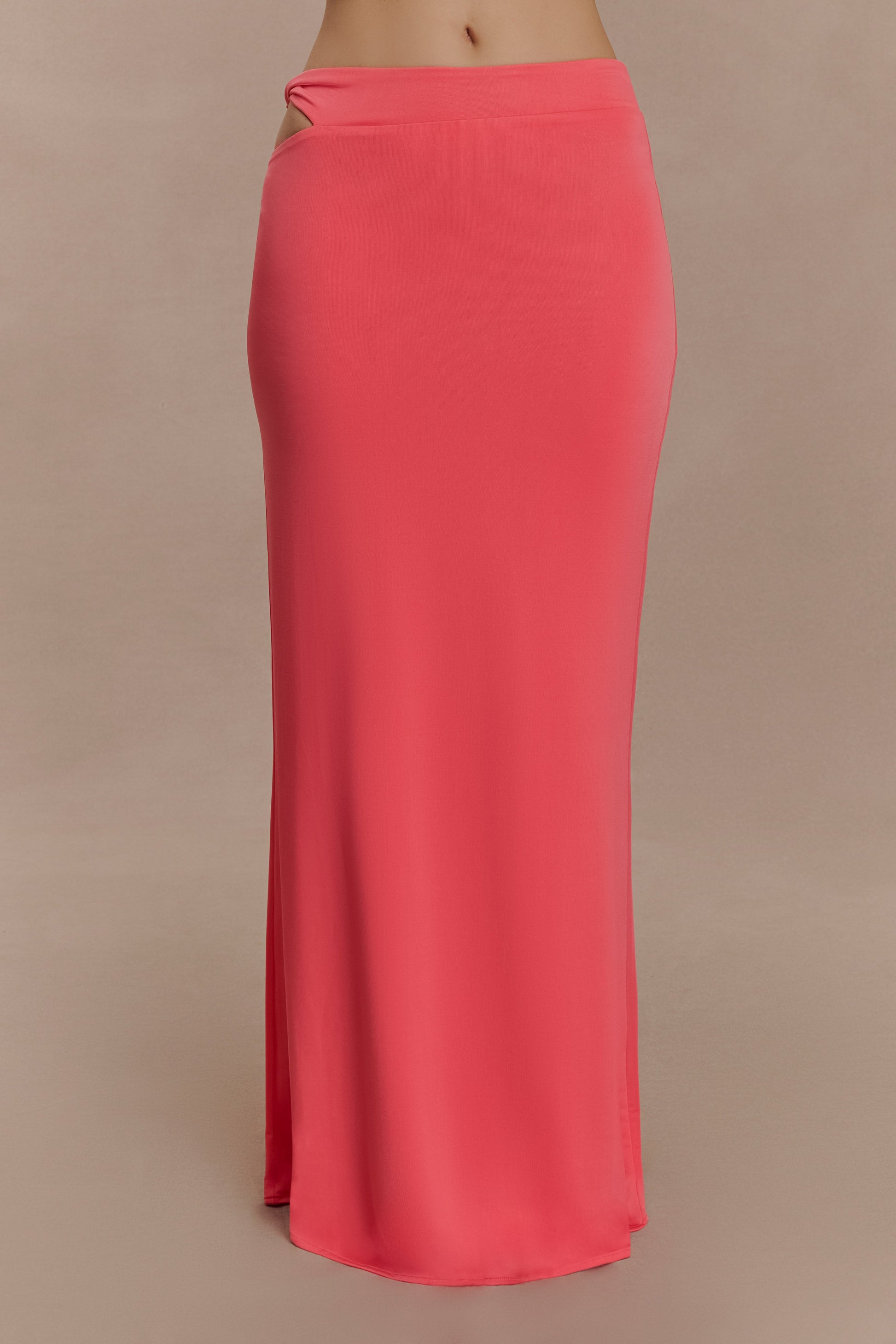 Haven Slinky Twist Midi Skirt - Coral #7