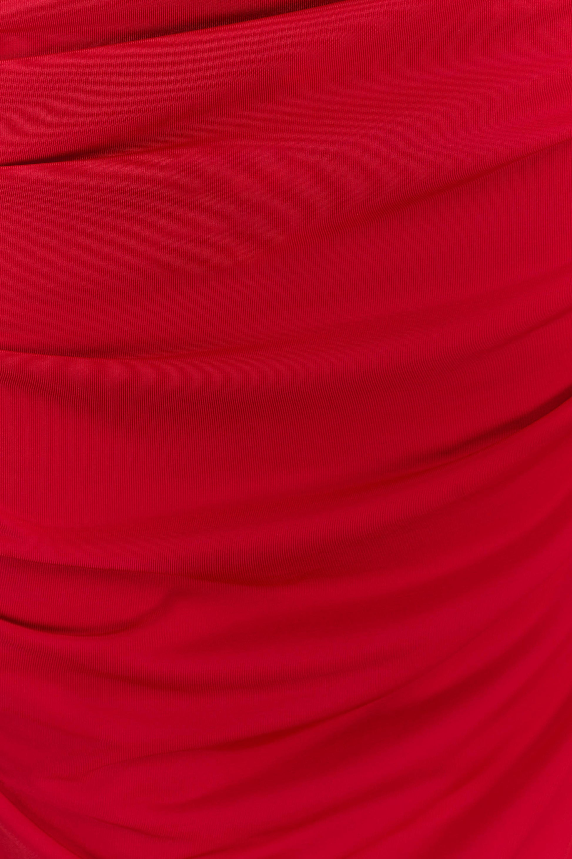 Amandine Ruched Slinky Maxi Dress - Ruby #6