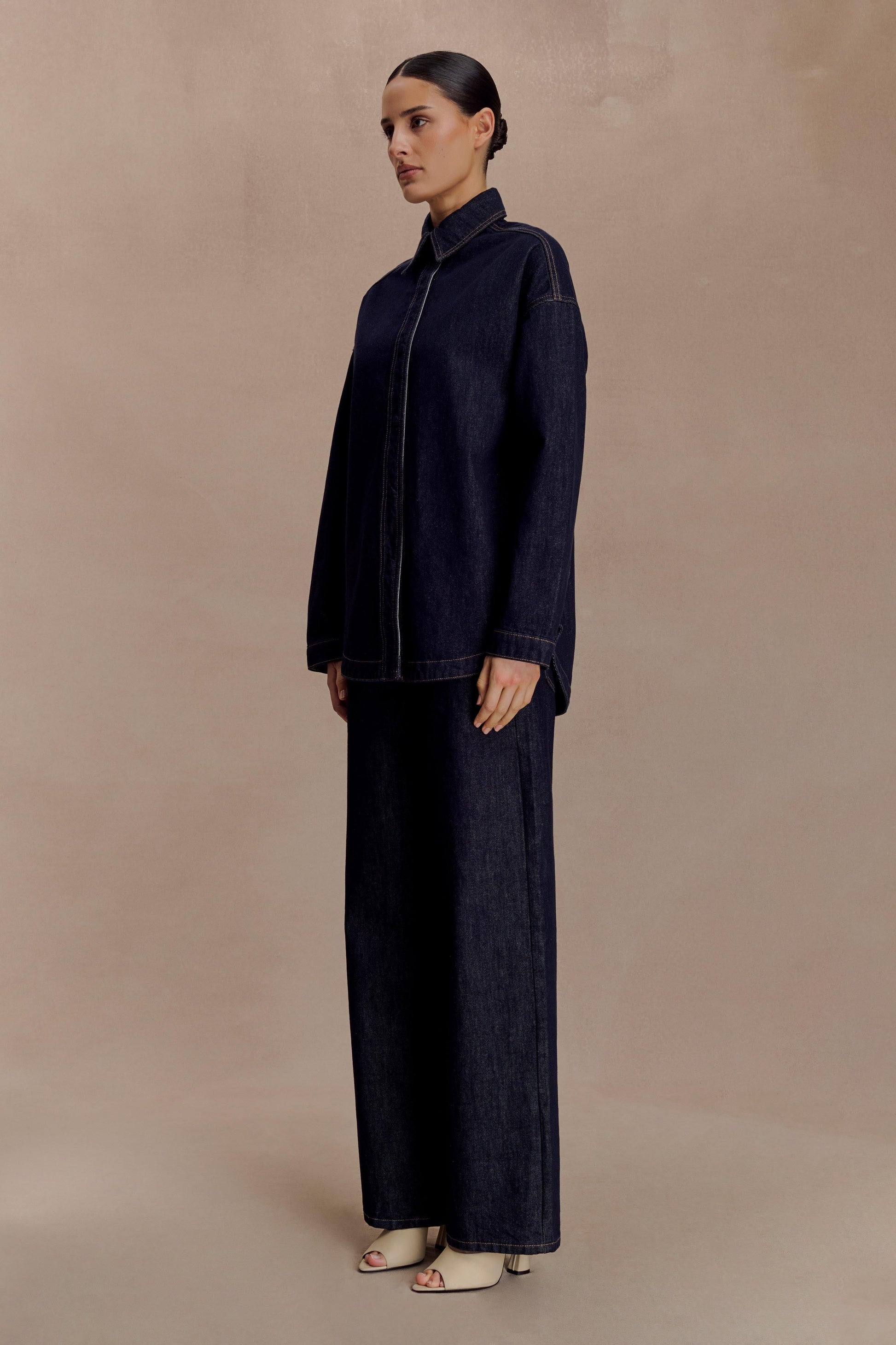 Lioda Oversized Denim Shirt - Washed Indigo Blue #5