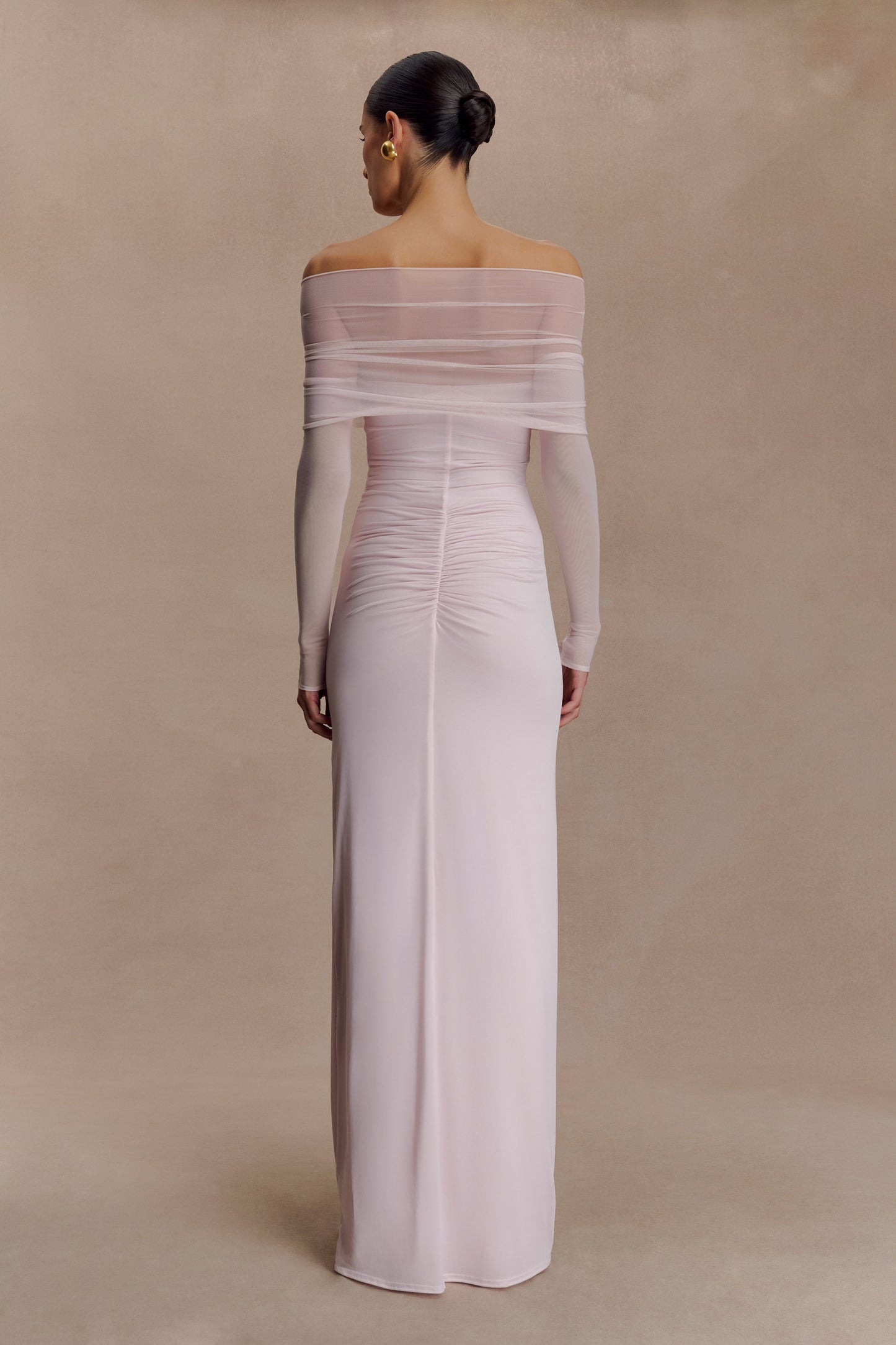 Rafaella Slinky And Mesh Maxi Dress - Pale Pink