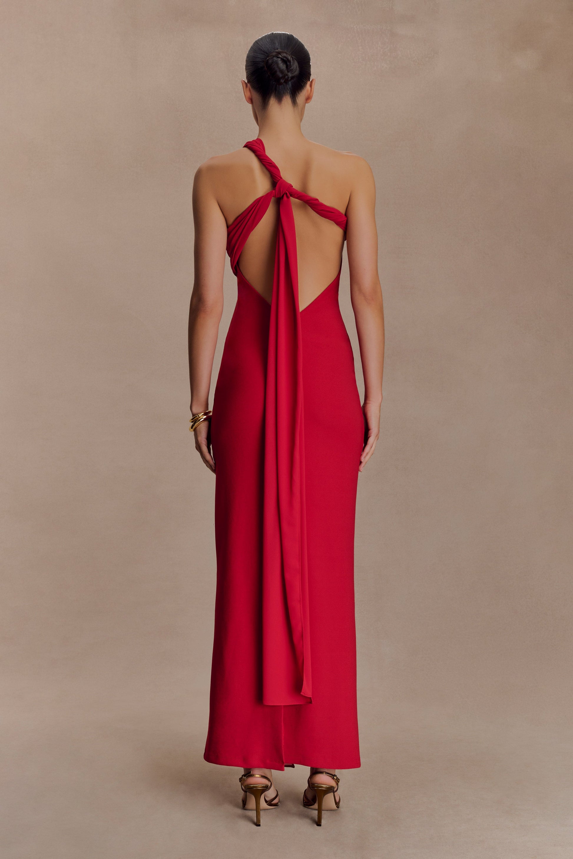 Philippa Knotted Crepe Maxi Dress - Ruby #4