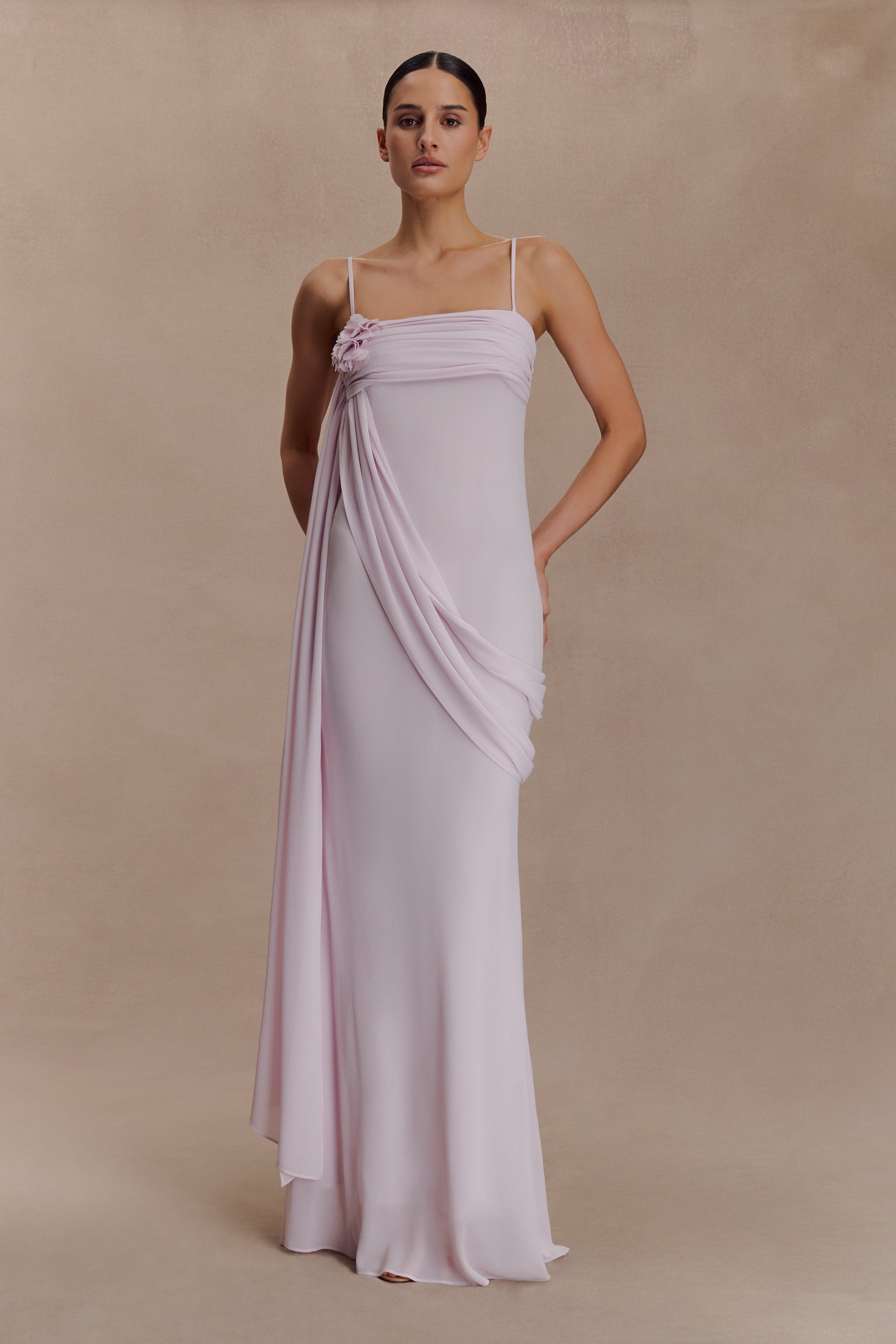 Leena Chiffon Maxi Dress - Light Lilac | MESHKI Leena Chiffon Maxi Dress - Light Lilac | MESHKI