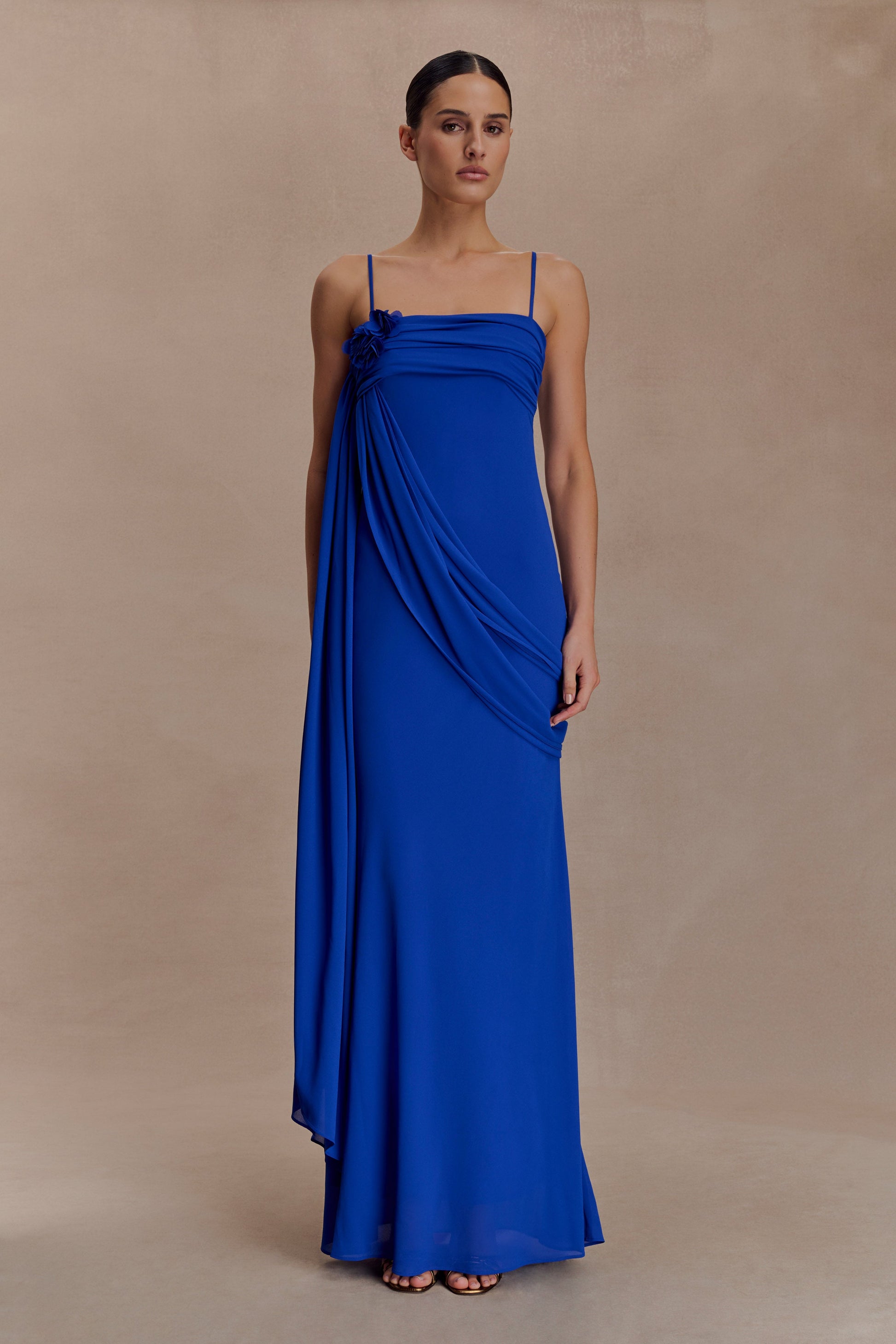Leena Chiffon Maxi Dress - Cobalt #3