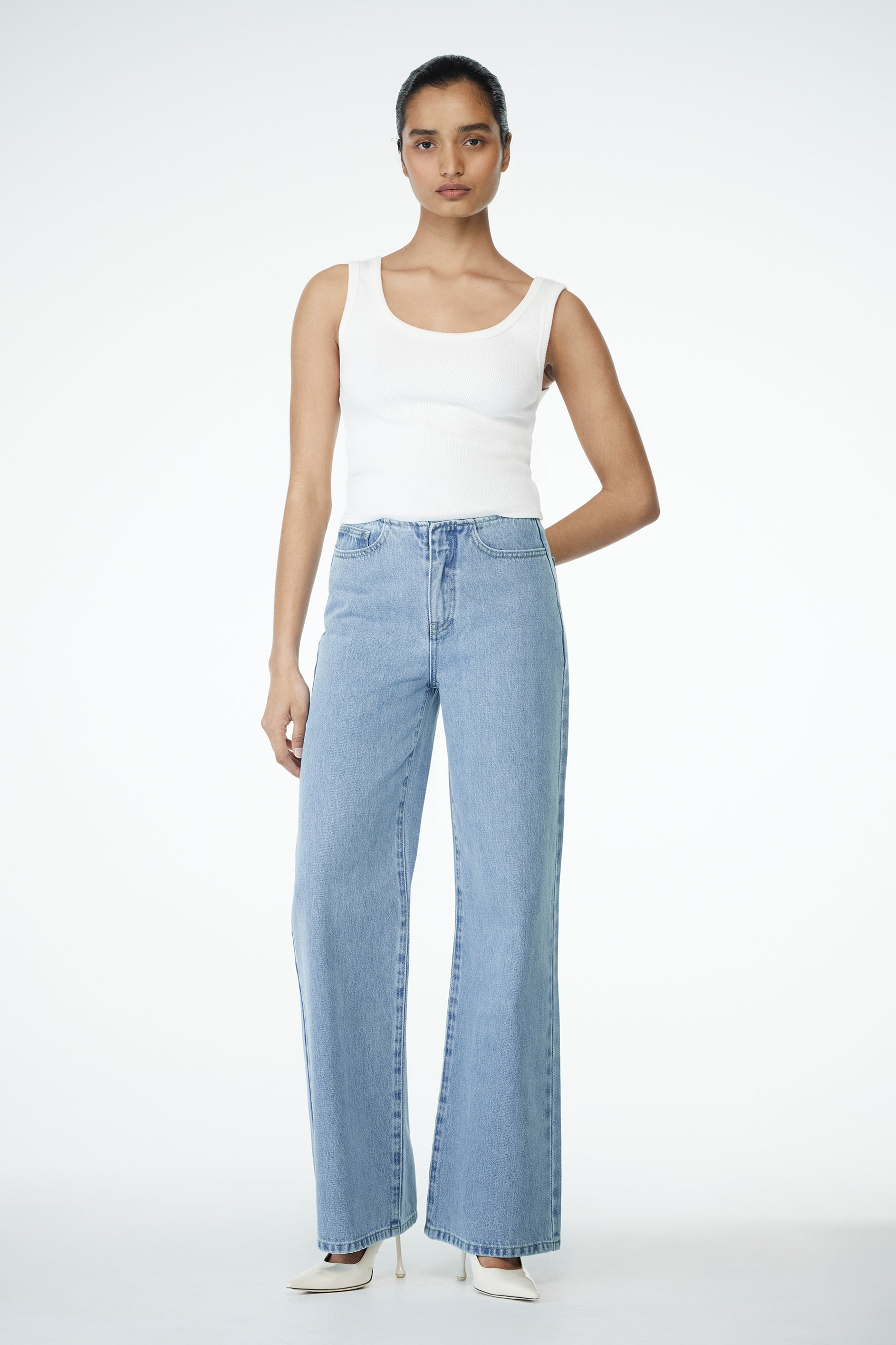 Caitlin Mid Rise Denim Jeans - Classic Blue #10
