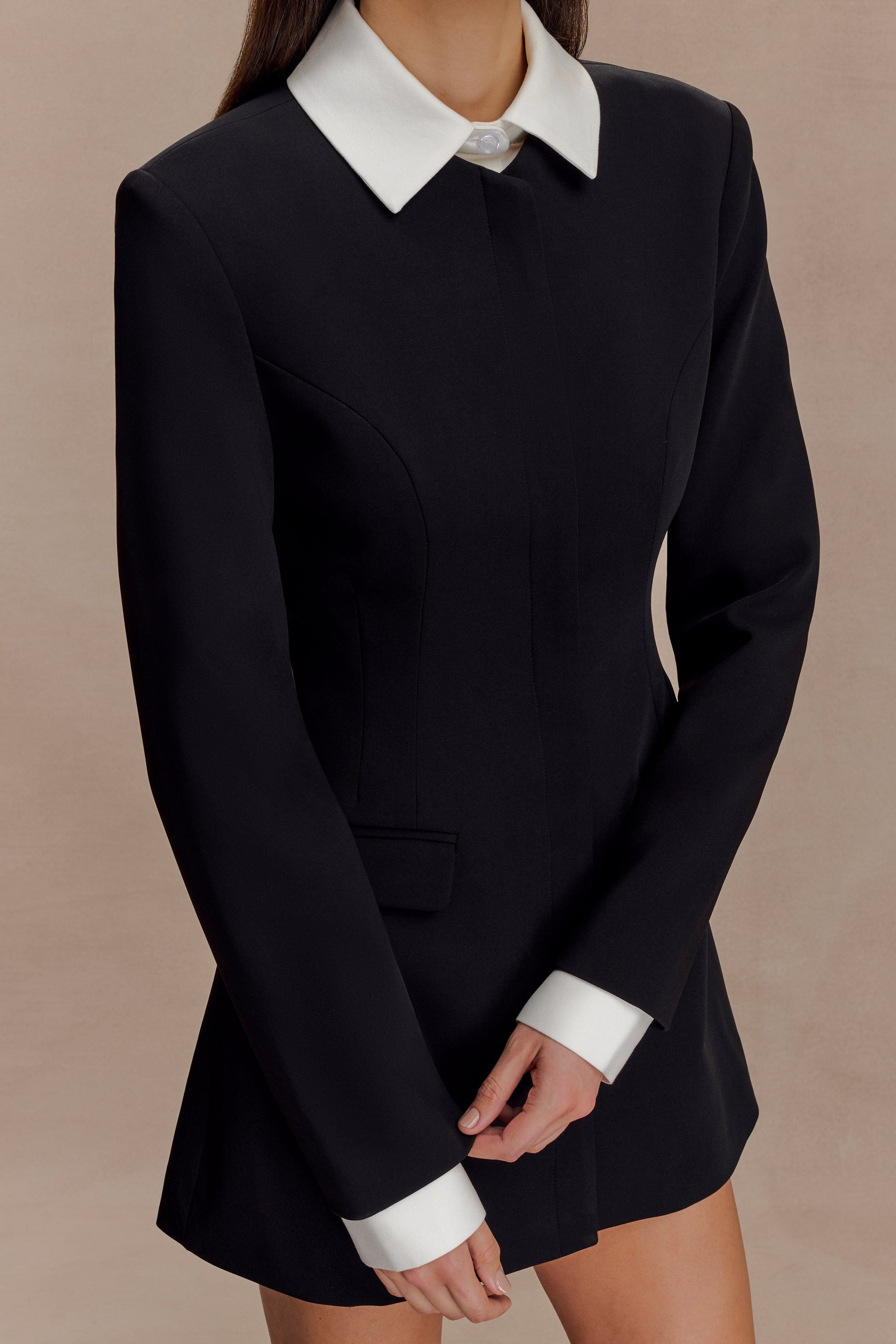 Gretchen Suiting Mini Dress - Black #3