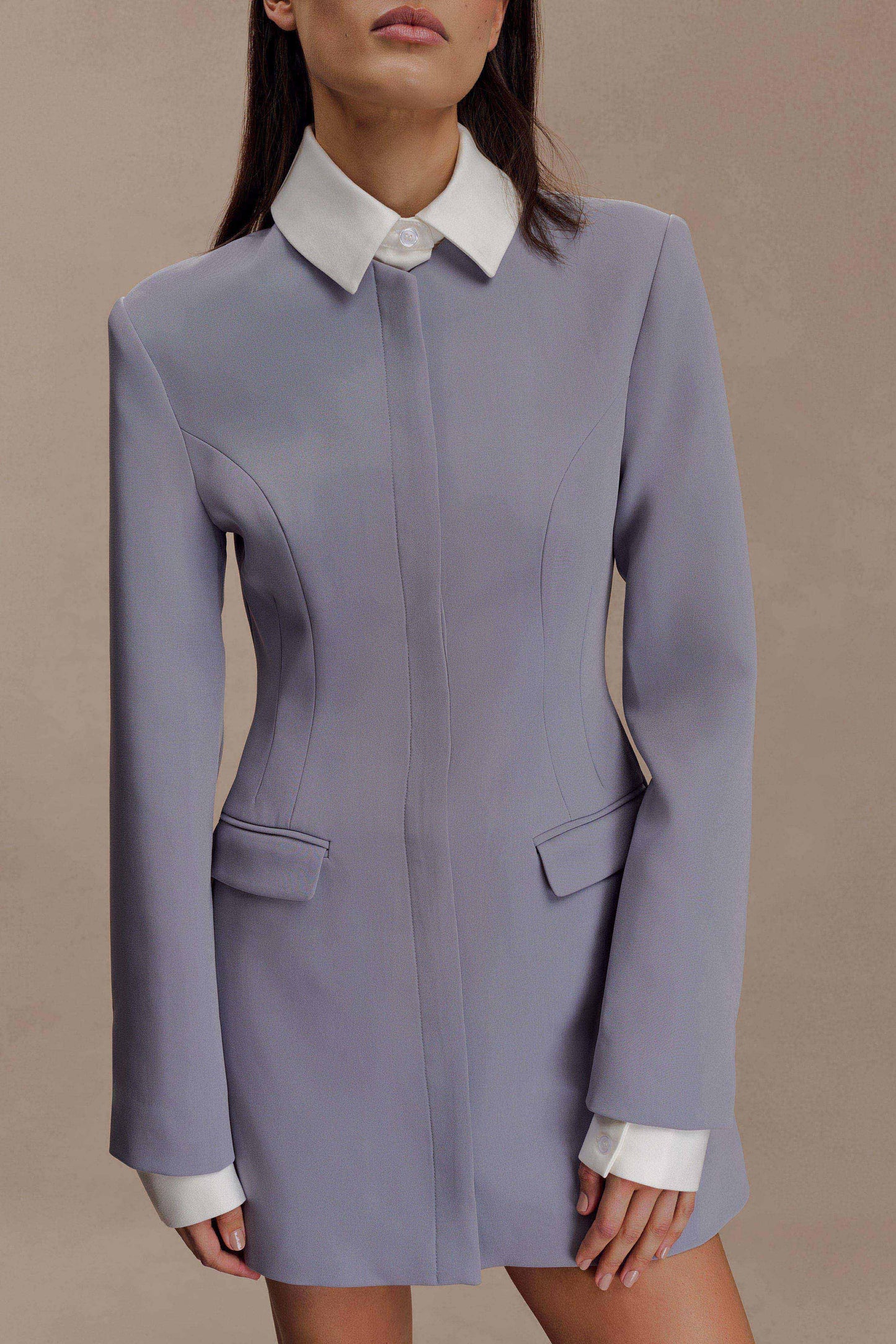 Gretchen Suiting Mini Dress - Grey