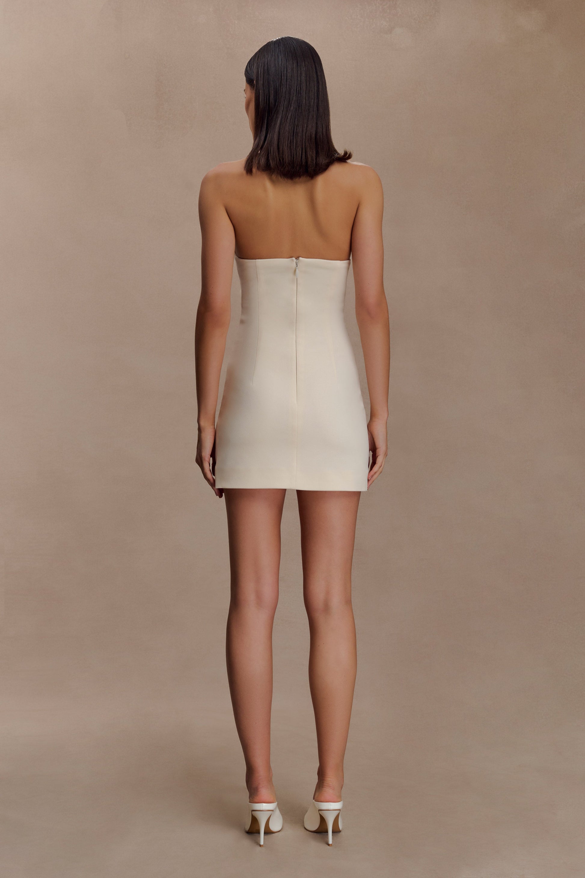 Christina Cross Over Mini Dress - Buttercream #6