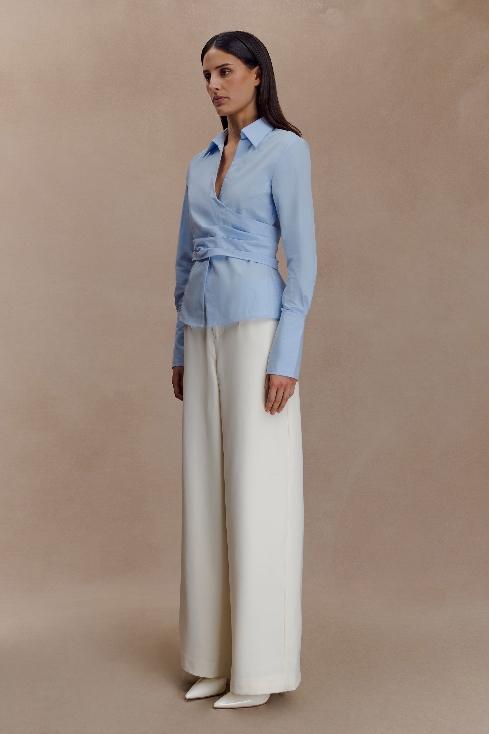 Arlo Wide Leg Suiting Trouser - Ivory #6