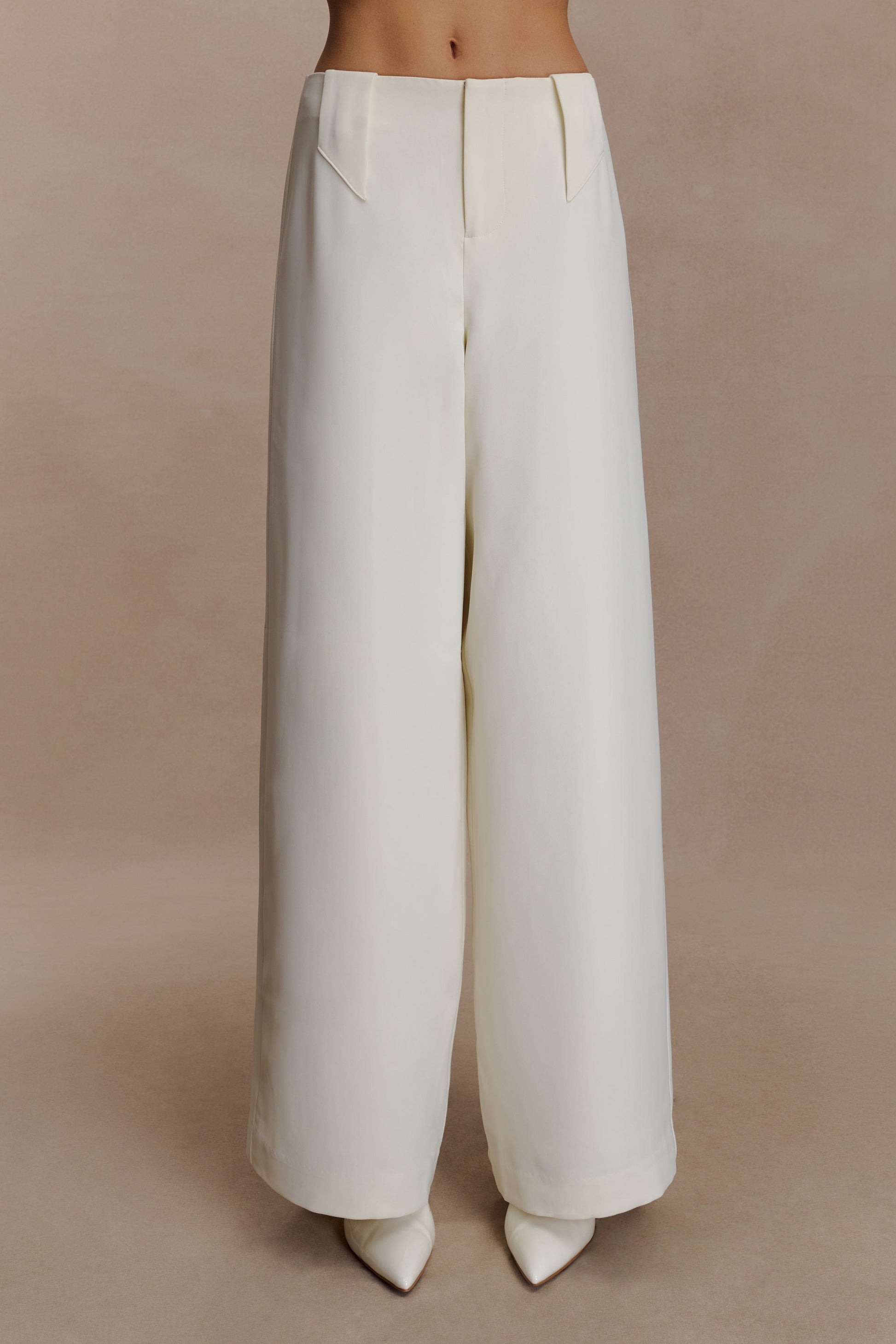 Arlo Wide Leg Suiting Trouser - Ivory #8