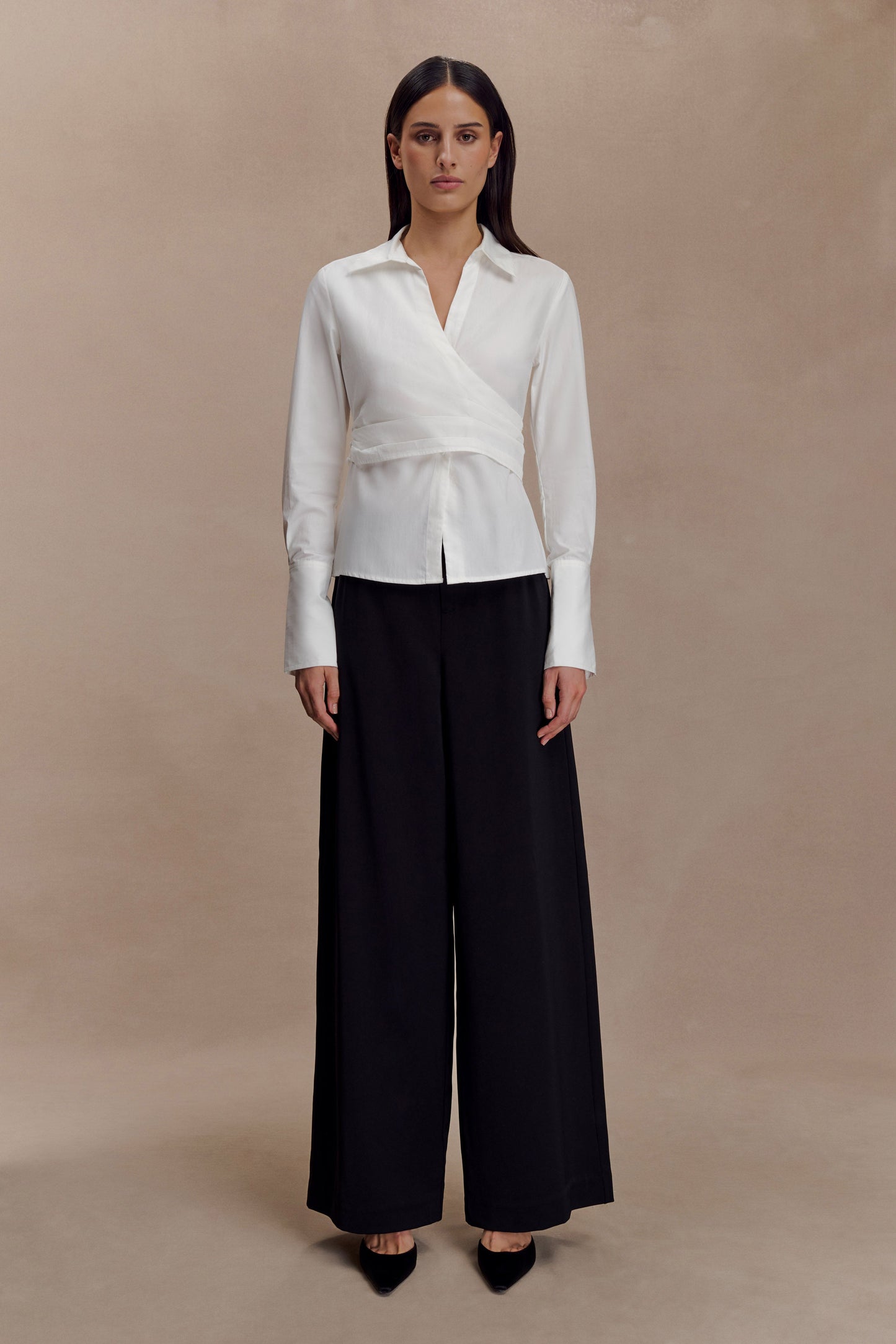 Eugenia Wrap Cotton Shirt - White