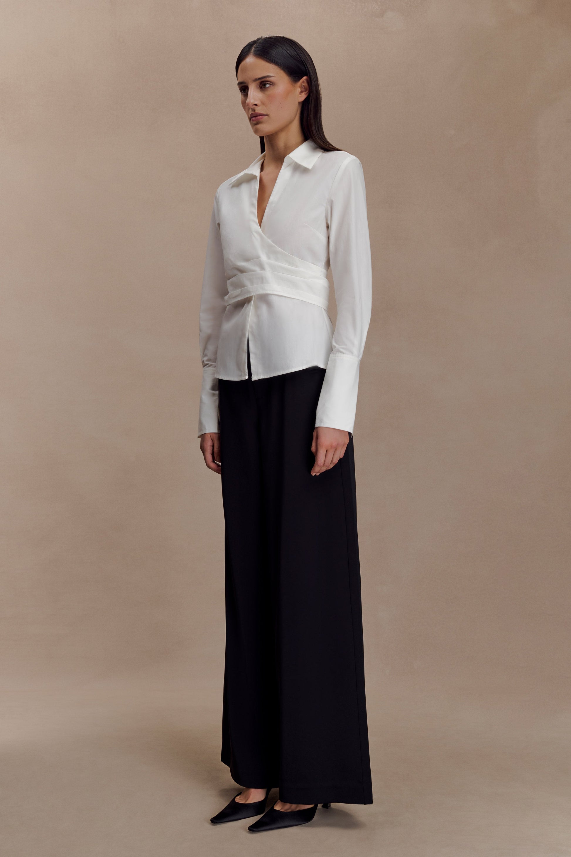 Eugenia Wrap Cotton Shirt - White #4