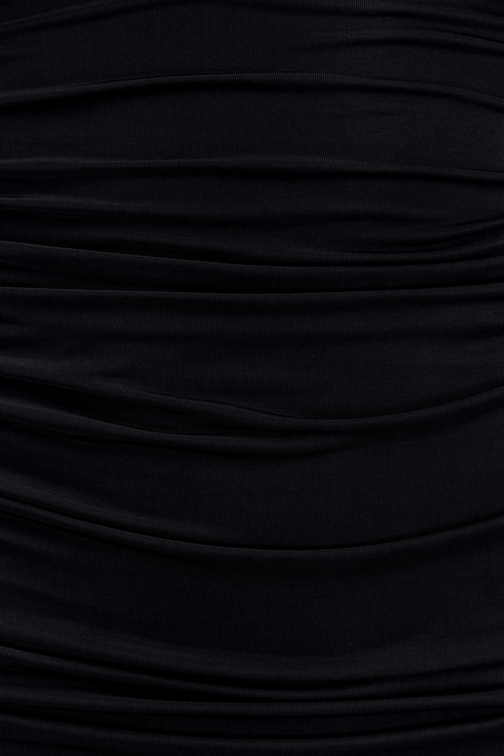 Hayden Long Sleeve Plunge Mini Dress - Black #8