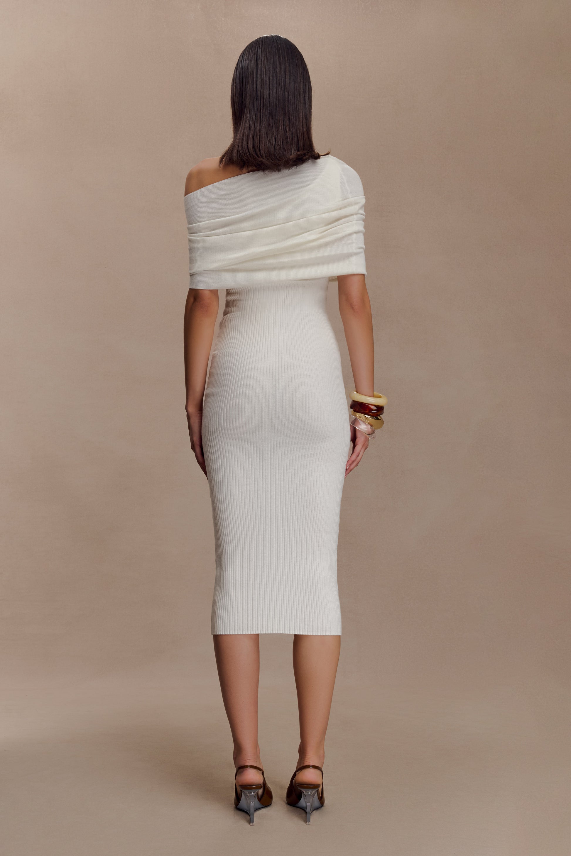 Zandie Cashmere Blend Knit Midi Dress - Ivory #2
