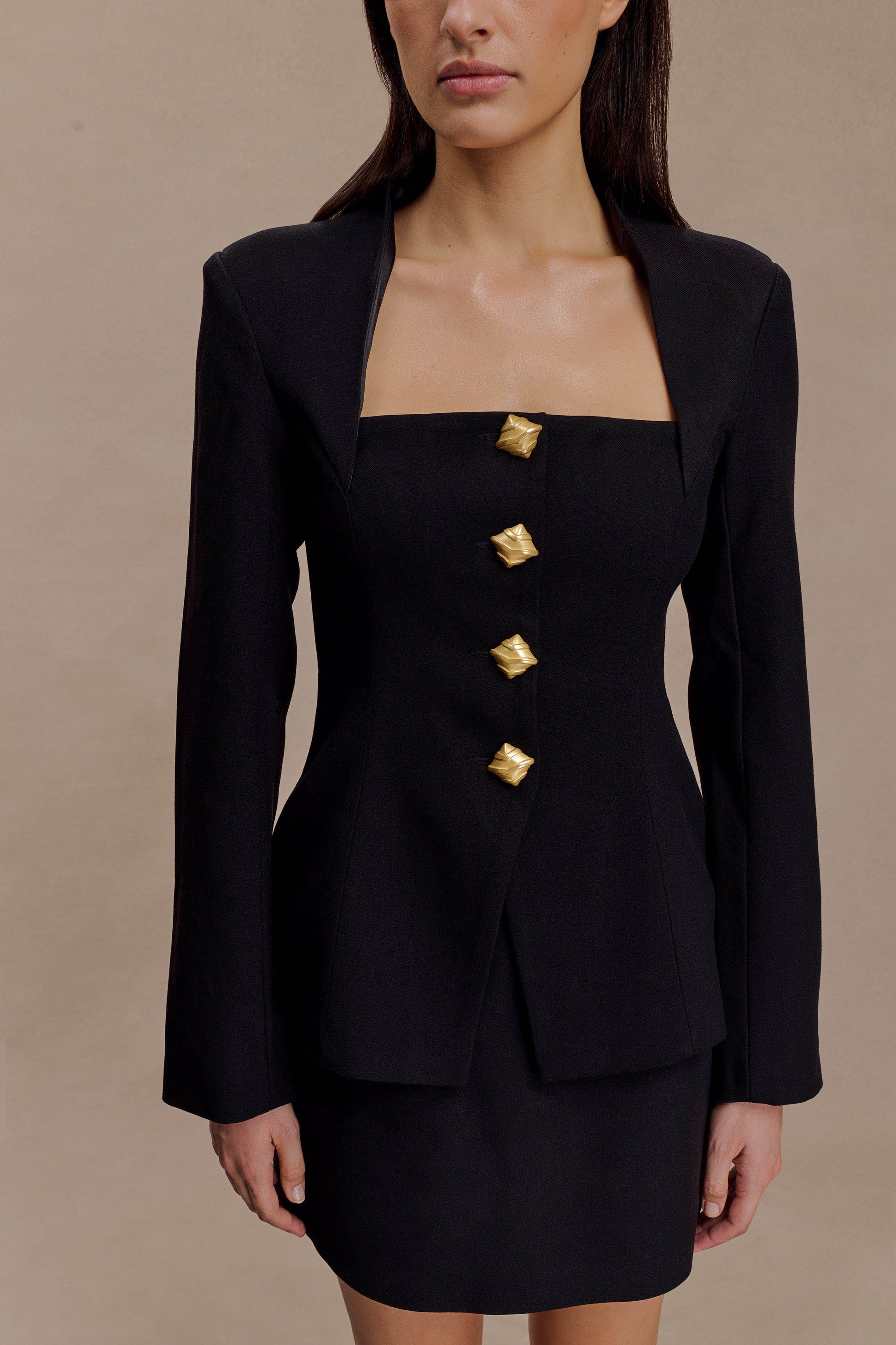 Christel Suiting Fitted Blazer - Black #3