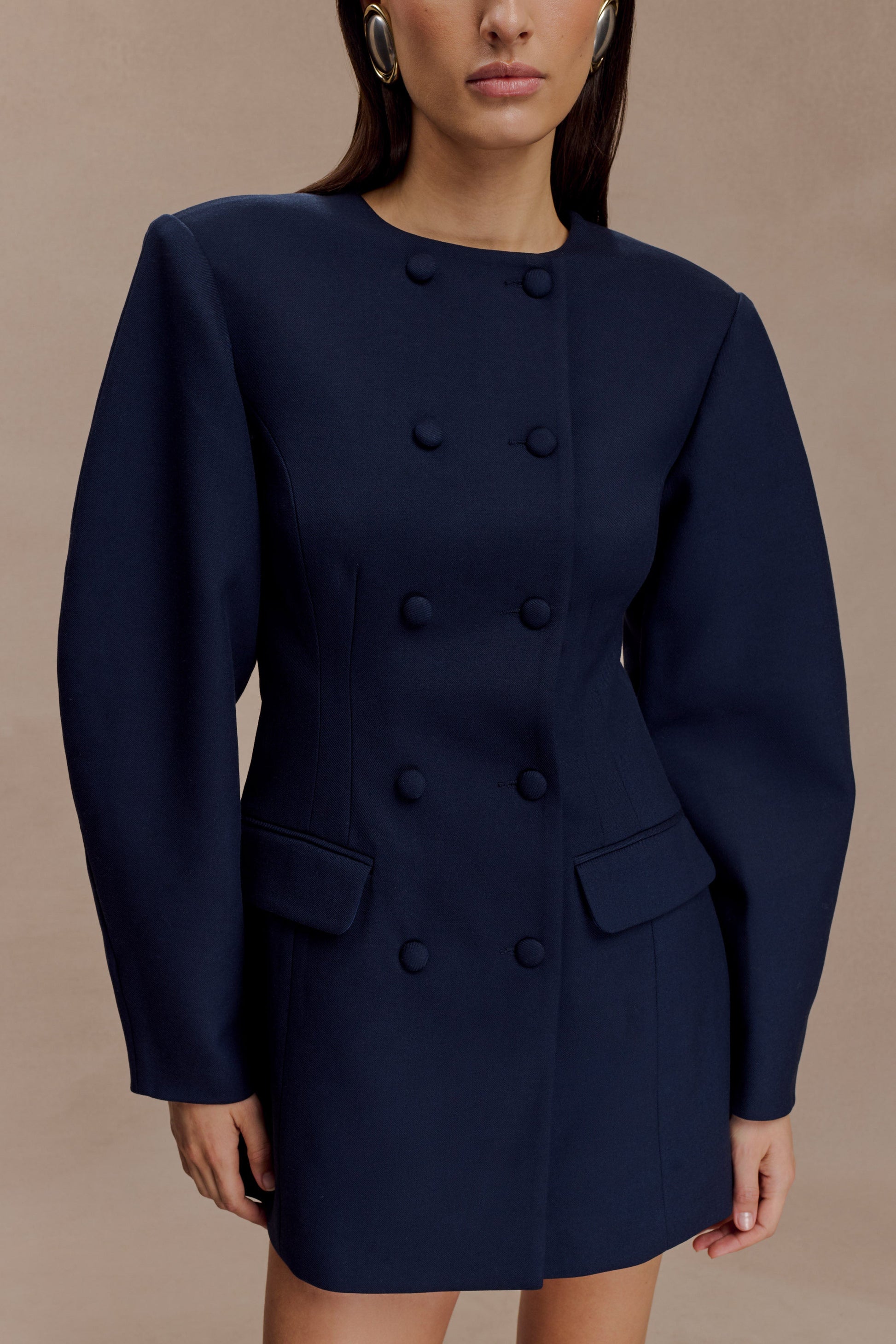 Beatrice Blazer Mini Dress - Navy #3