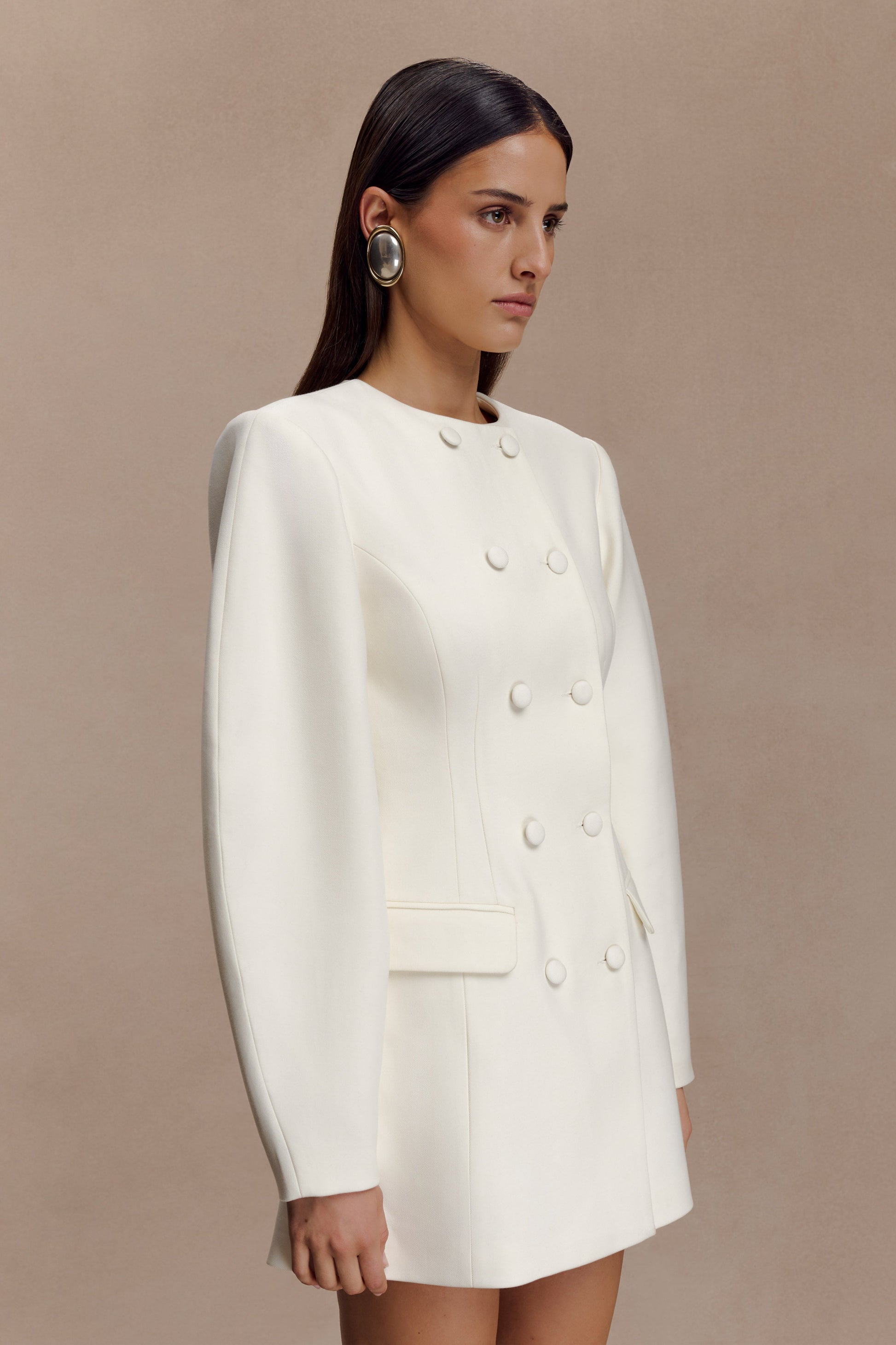 Beatrice Blazer Mini Dress - Ivory #2