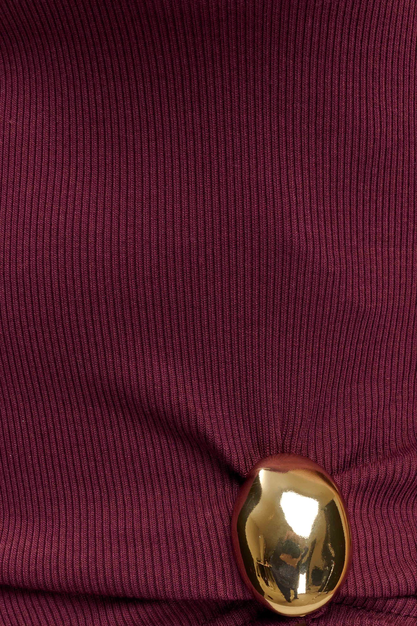 Lola Ribbed Sleeveless Top With Hardware - Burgundy