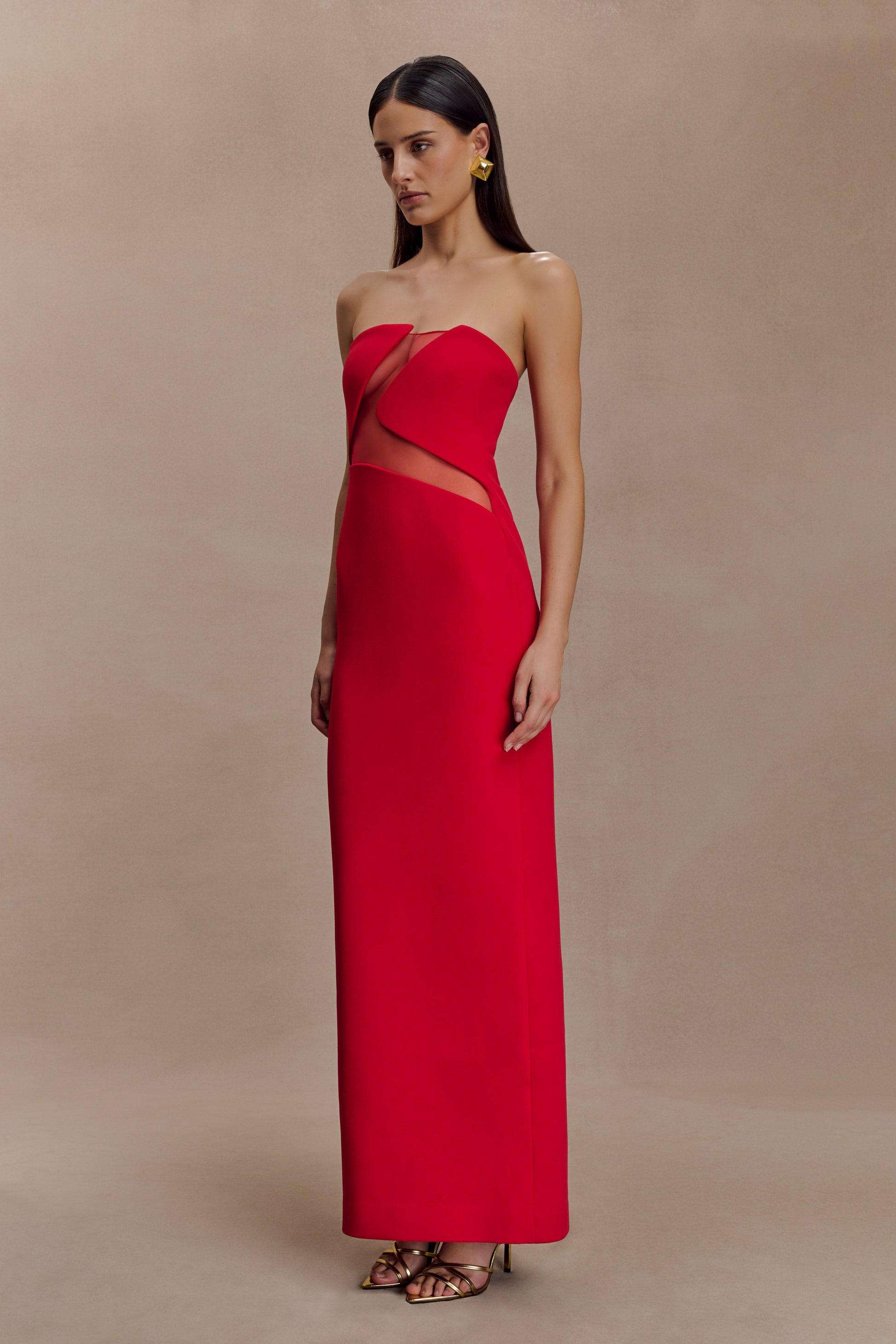 Lianne Strapless Maxi Dress - Red #5