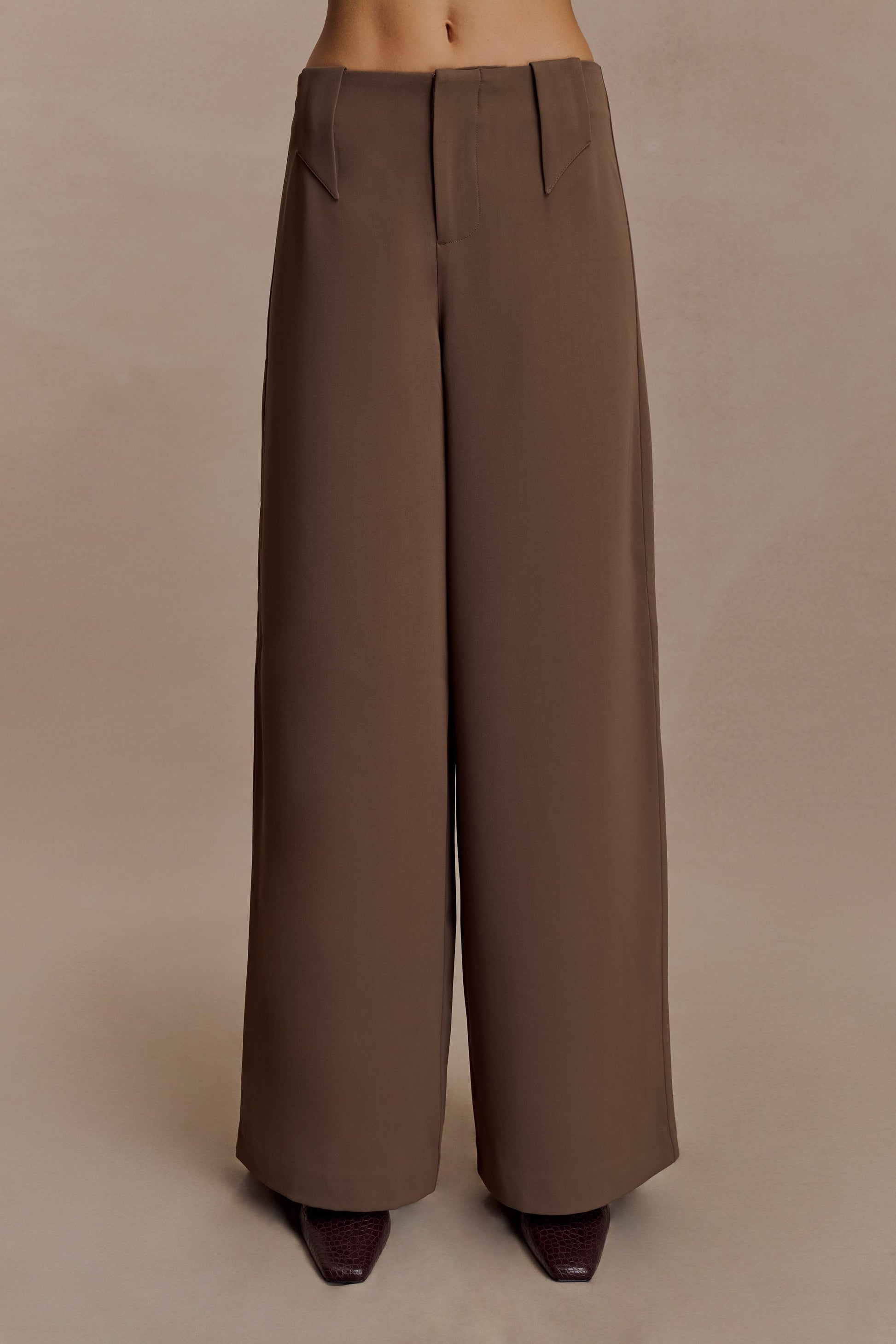 Arlo Wide Leg Suiting Trouser - Cacao Brown #5