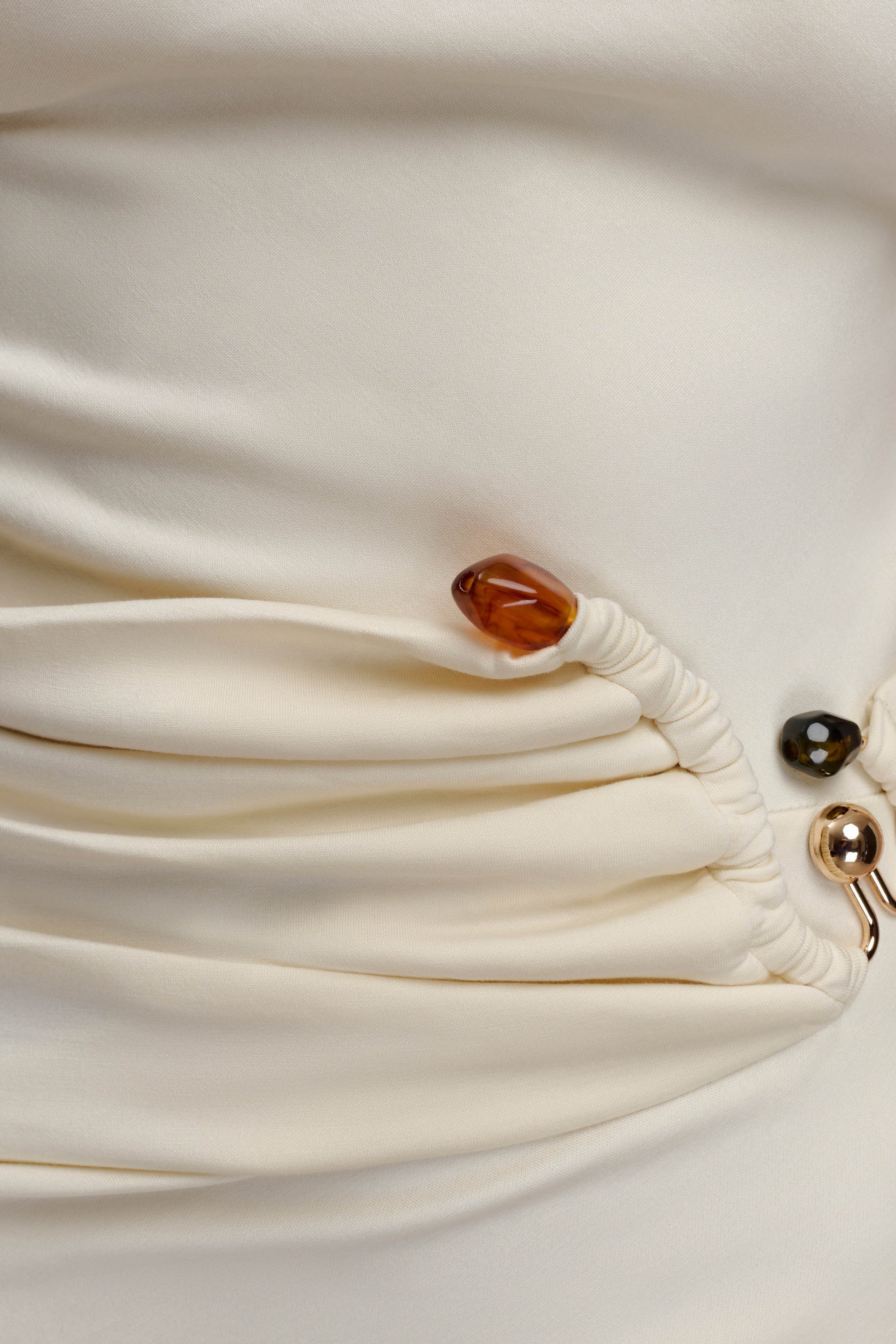 Kendra Scuba Jersey Midi Dress With Hardware - Ivory #5