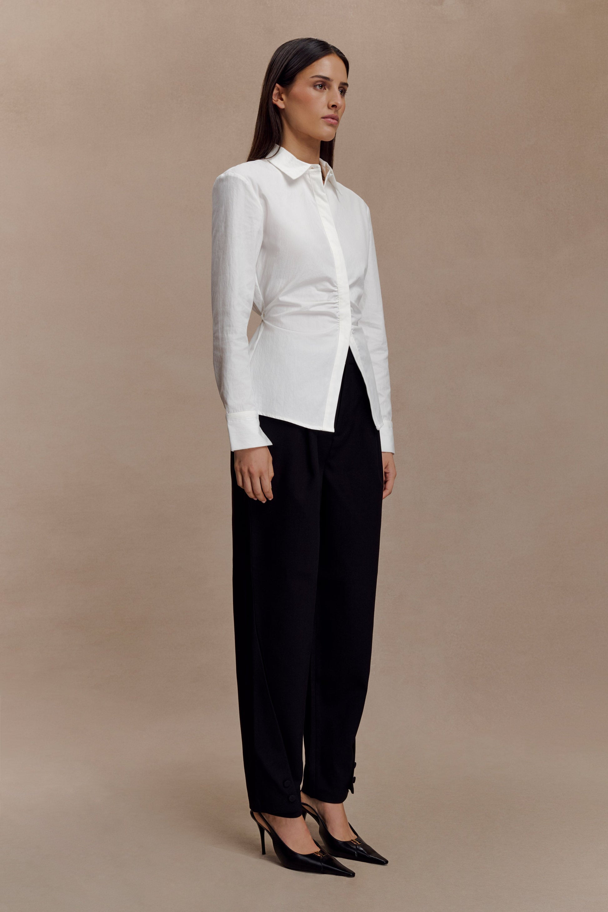 Millie Tie Back Cotton Shirt - White #5