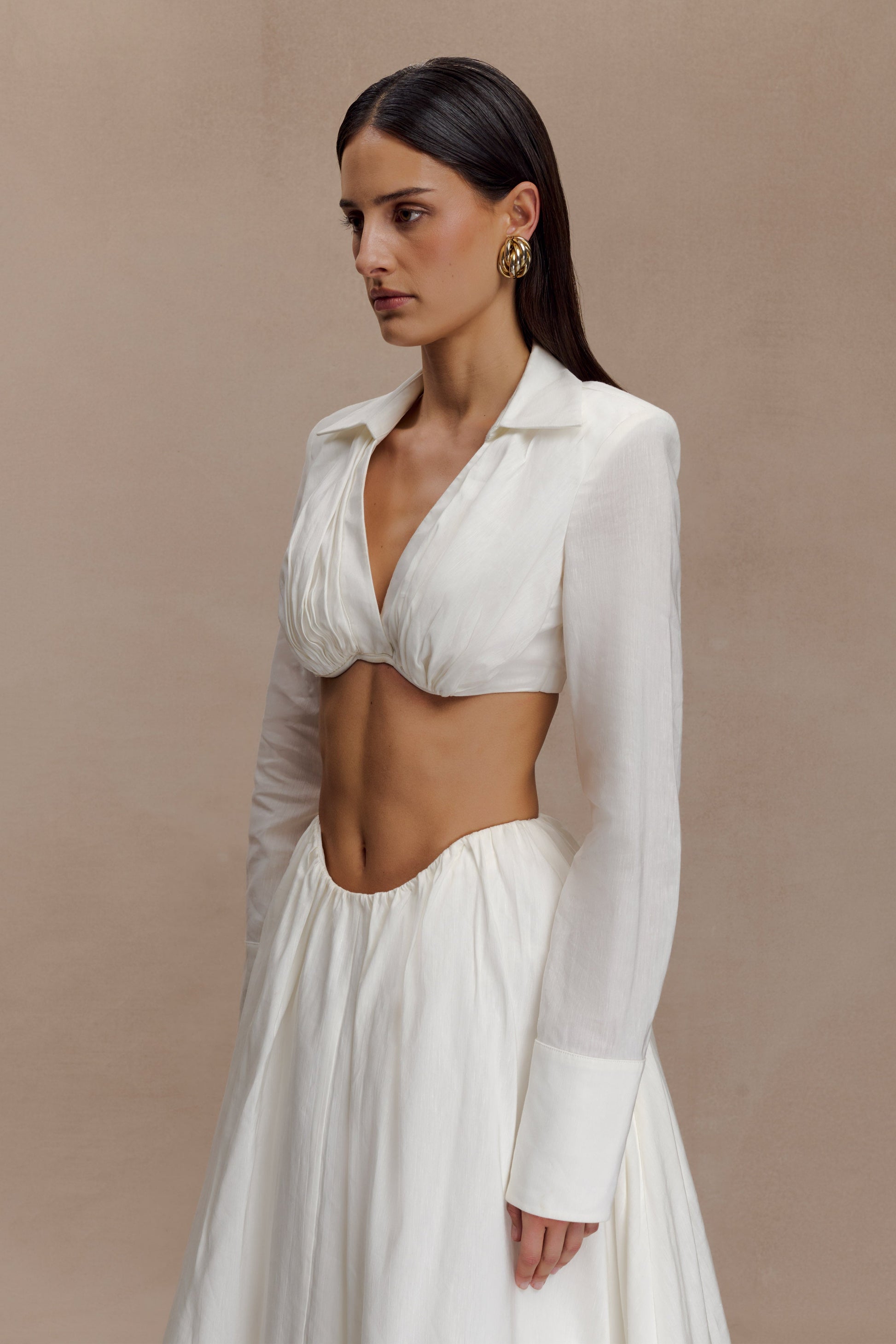 Greta Shirt Bra - White #5