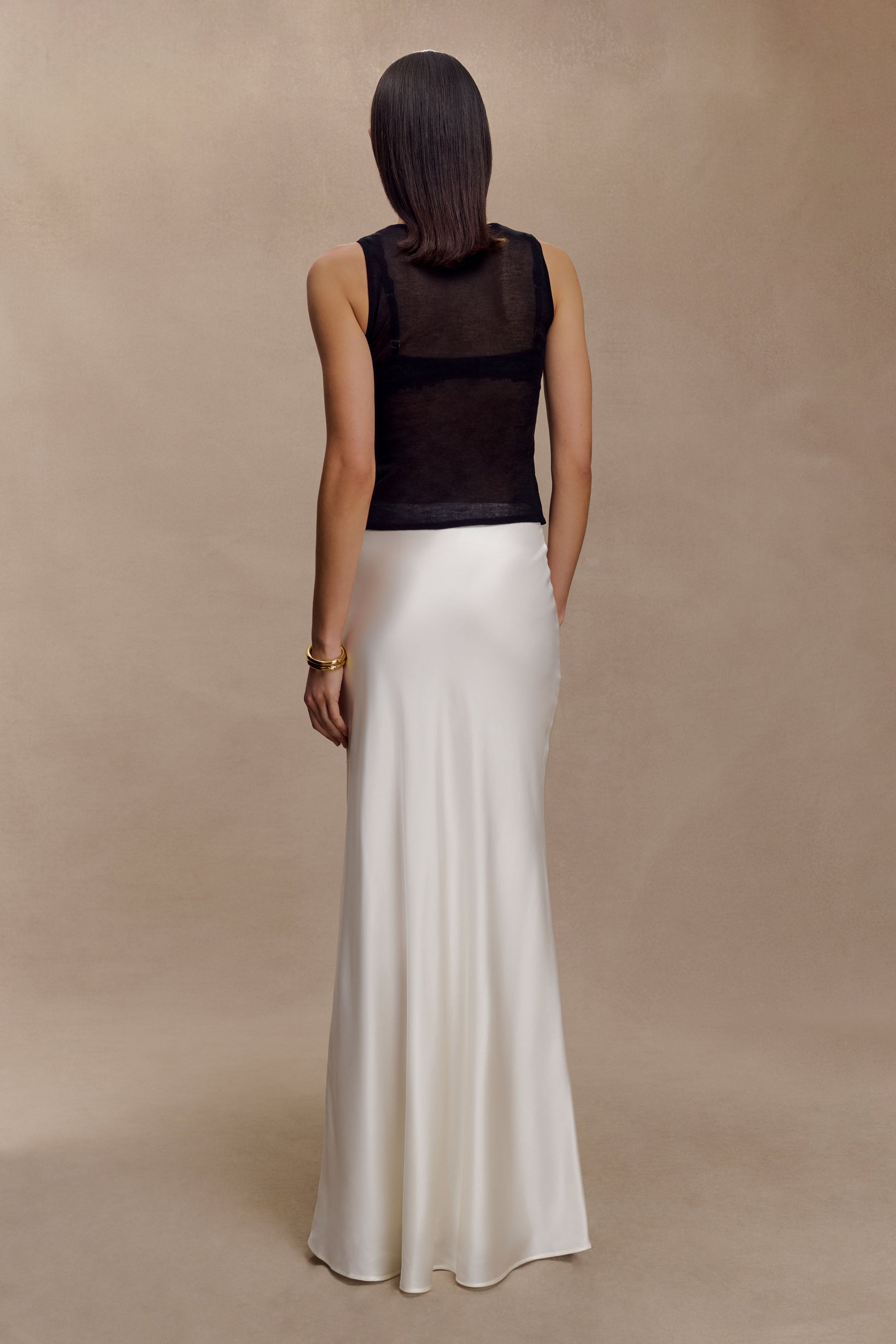 Sabrina Silk Blend Maxi Skirt - Ivory #3