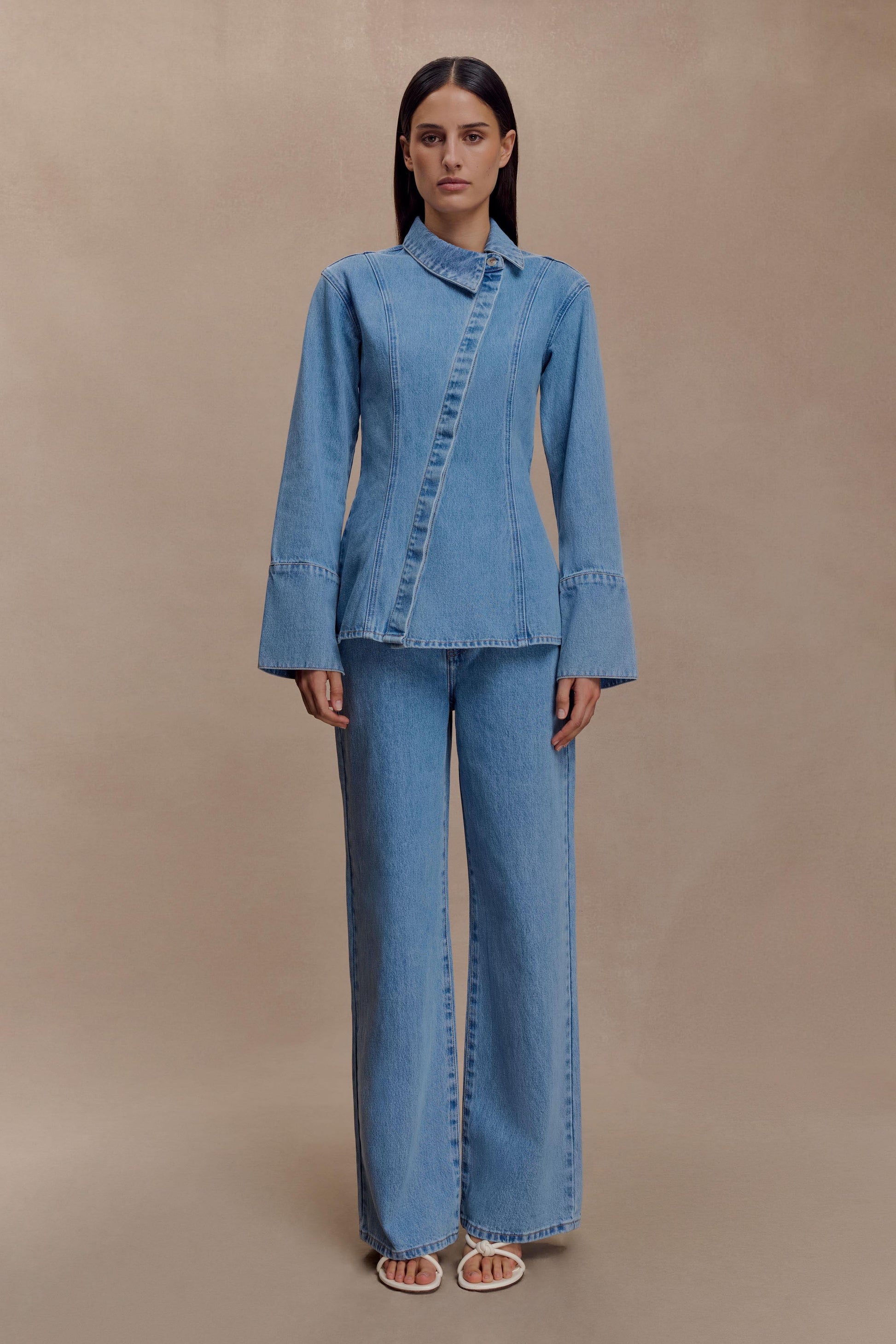 Caitlin Mid Rise Denim Jeans - Classic Blue #7