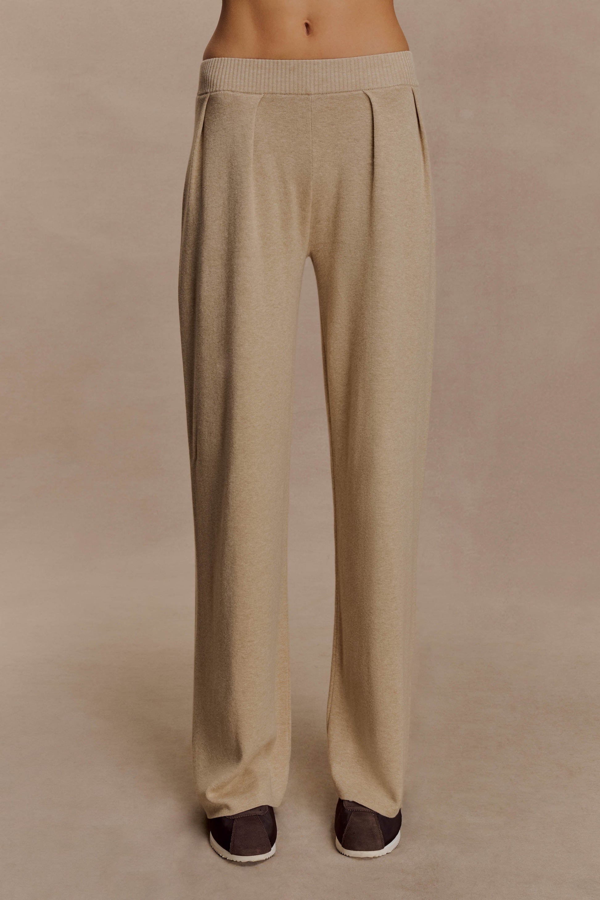 Frannie Gathered Silk Blend Knit Pants - Sand #9