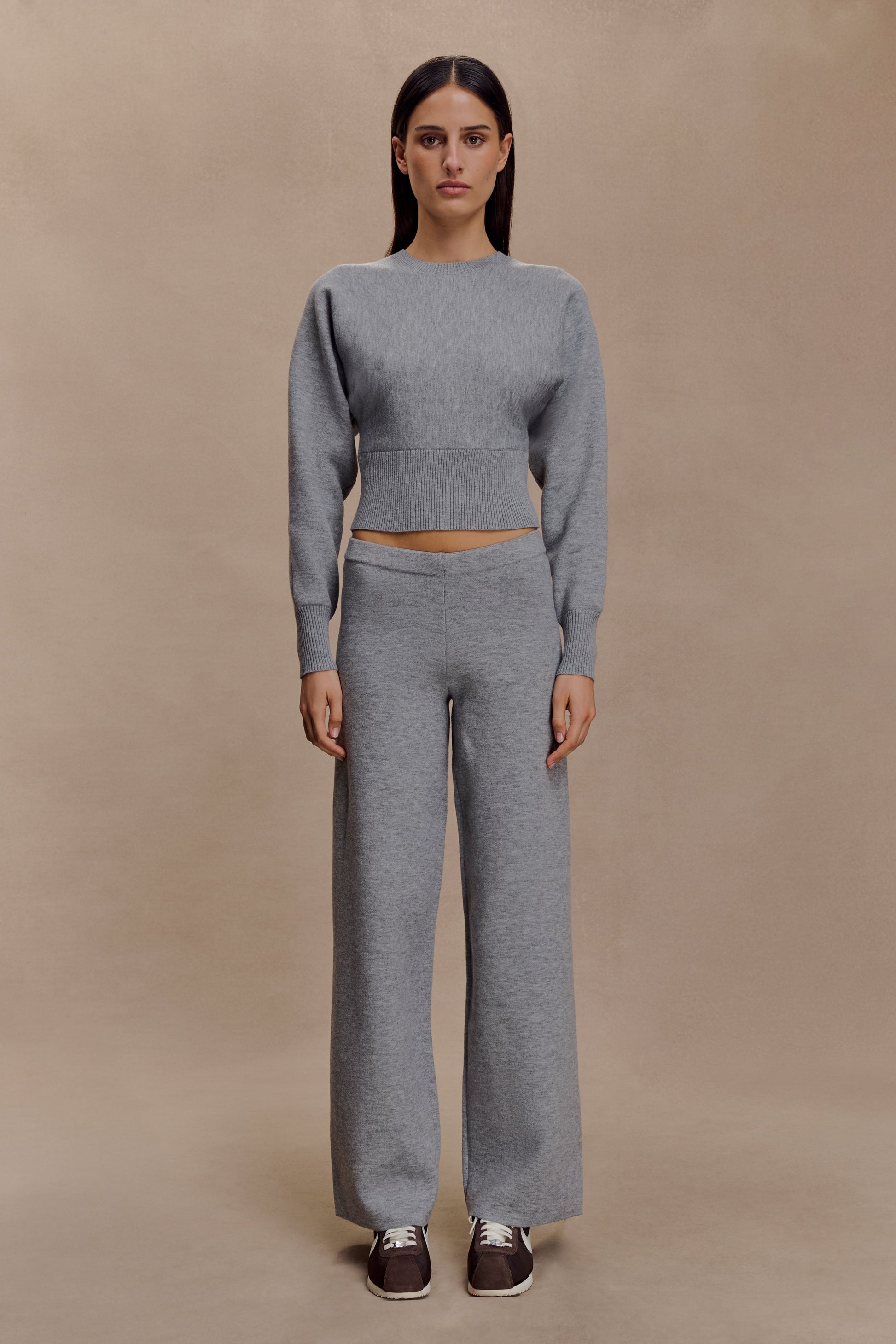 Ciaralee Cinched Waist Jumper- Grey Marle #6