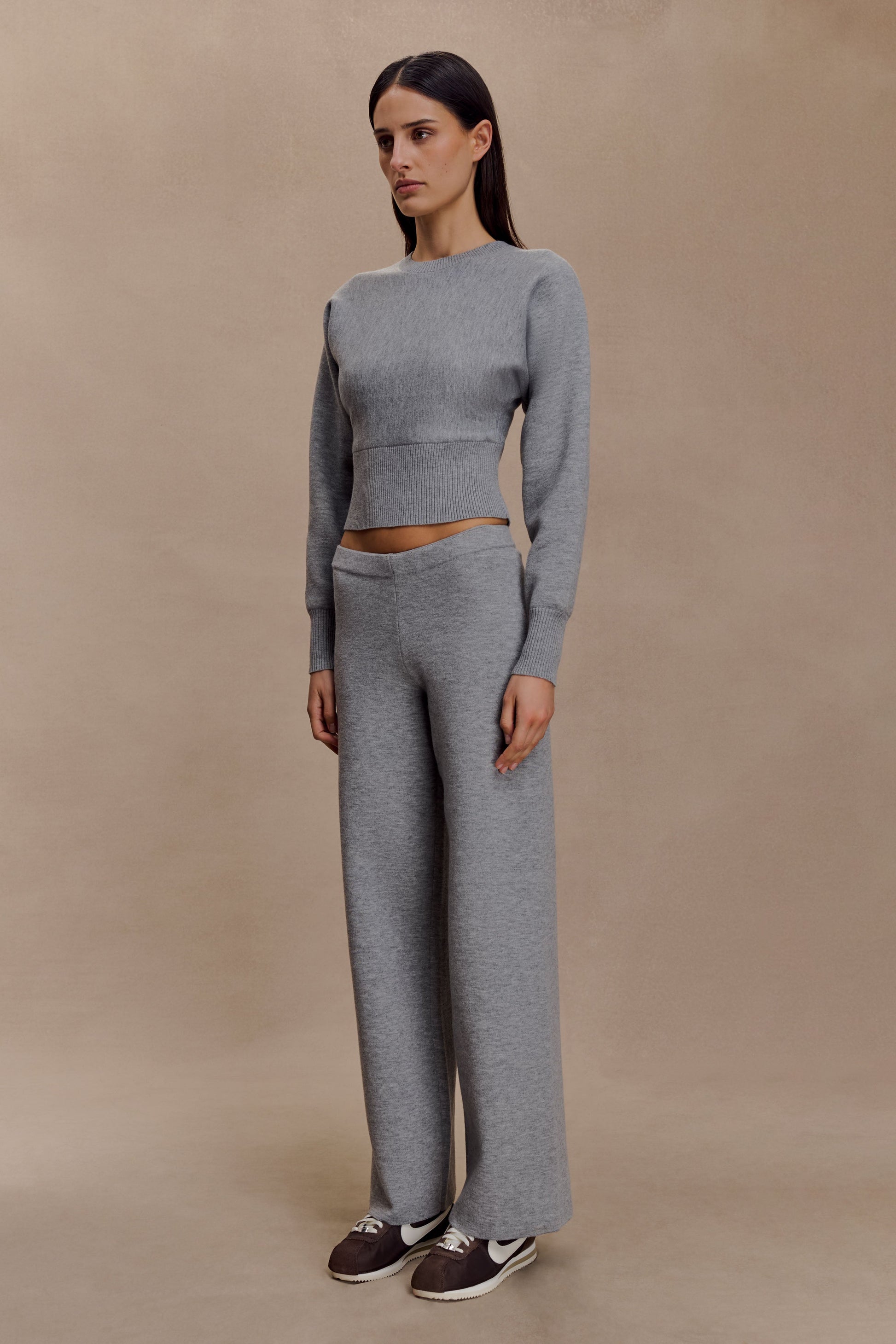 Ciaralee Cinched Waist Jumper- Grey Marle #4