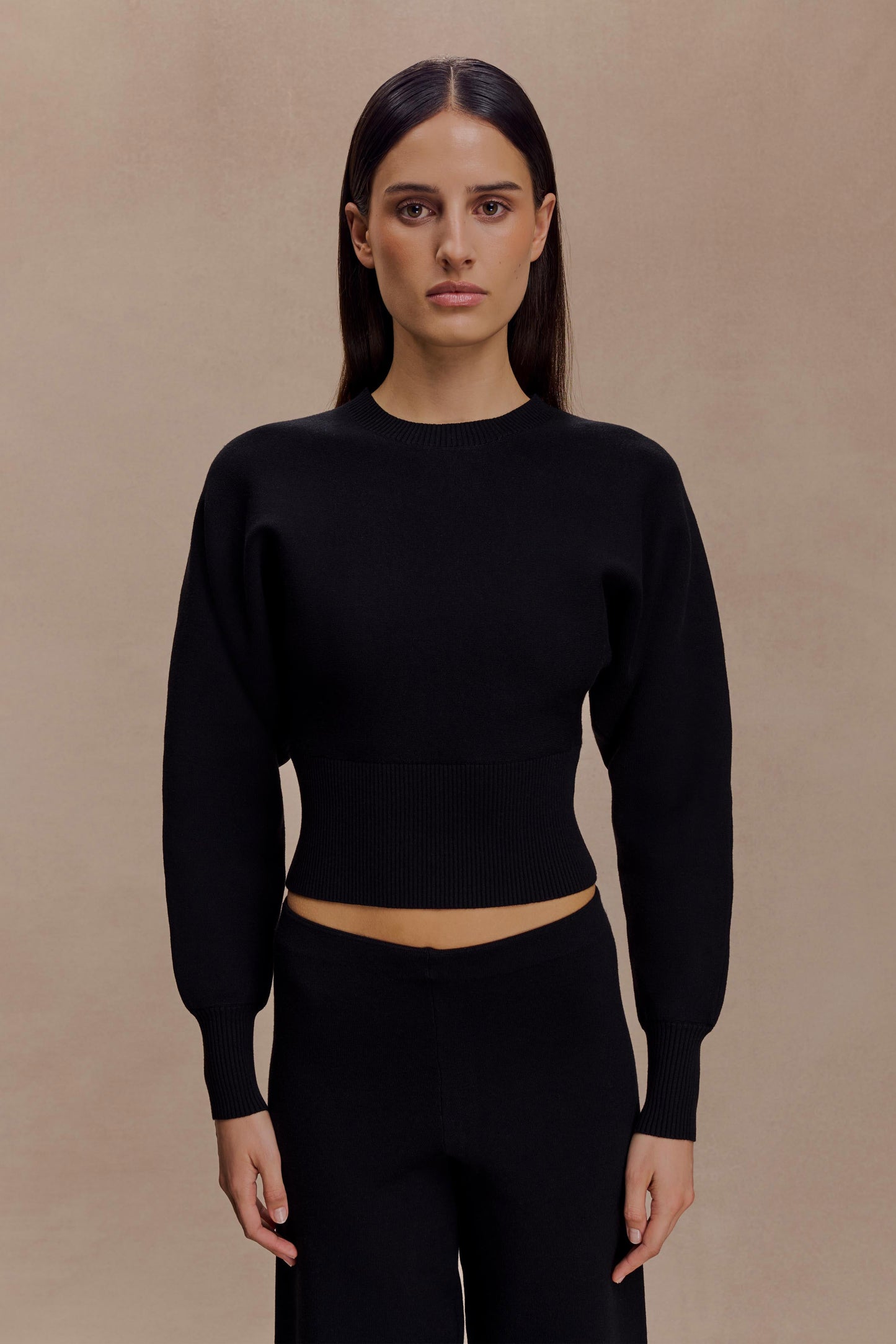 Ciaralee Cinched Waist Jumper - Black
