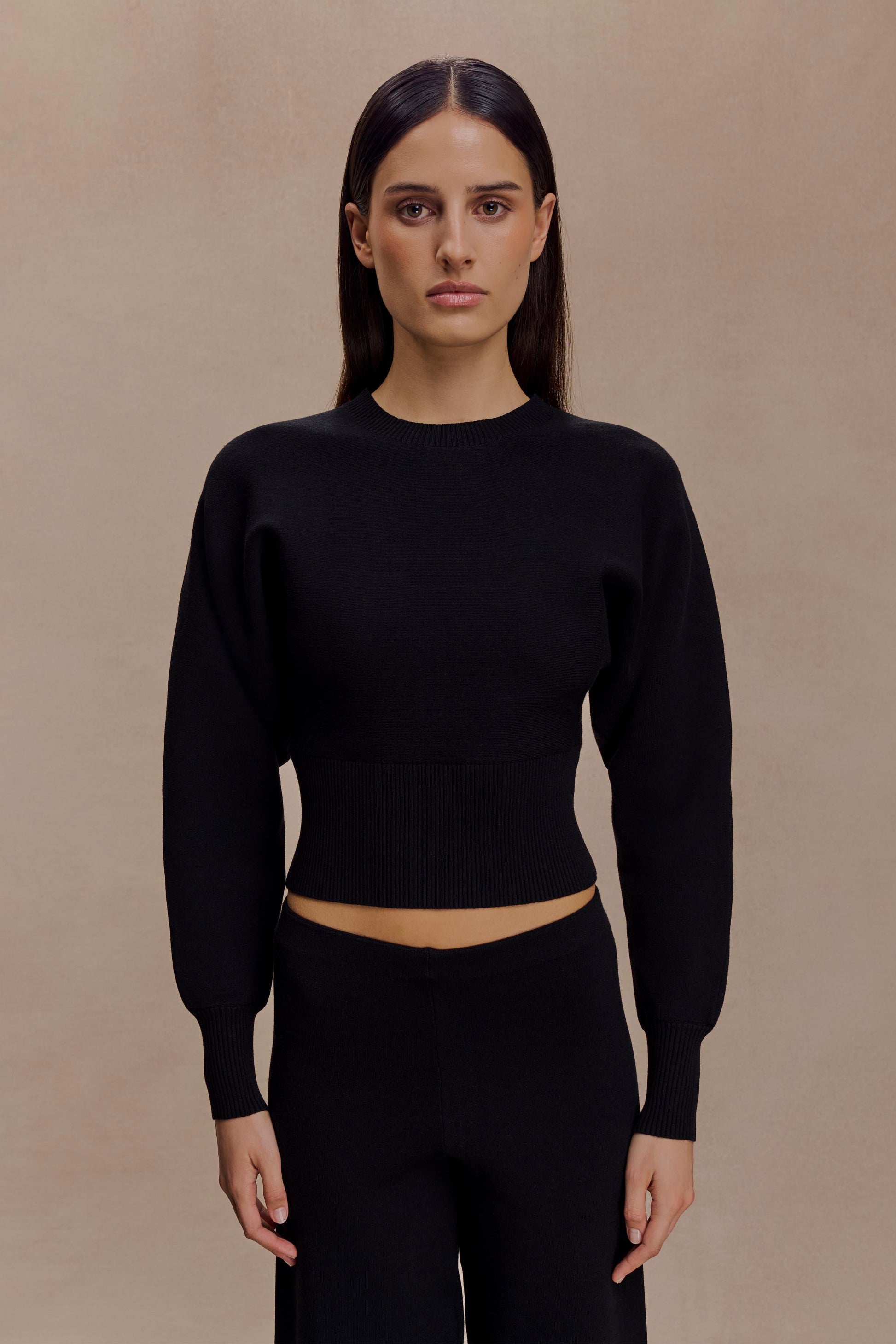 Ciaralee Cinched Waist Jumper - Black