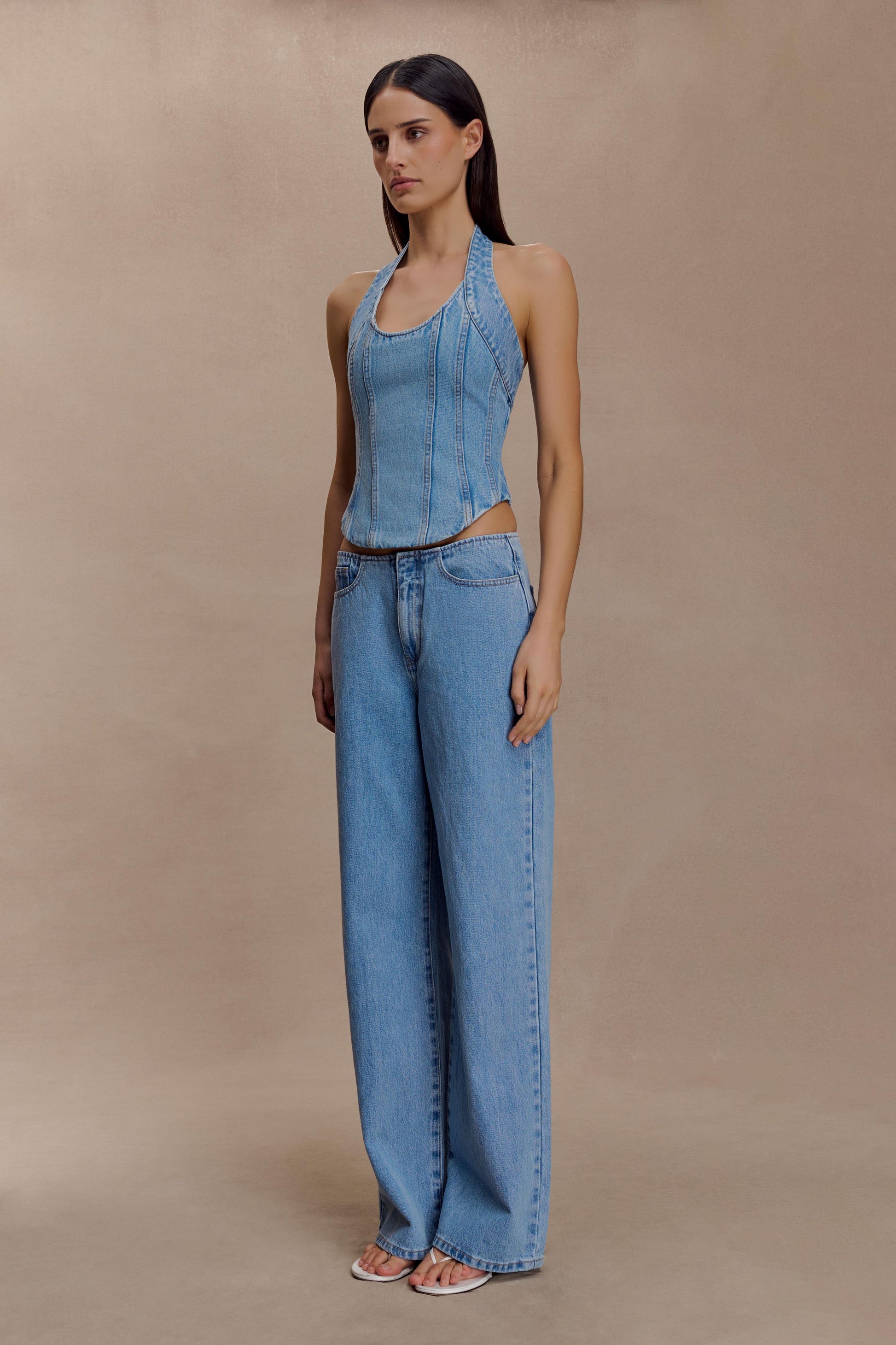 Caitlin Mid Rise Denim Jeans - Classic Blue #2