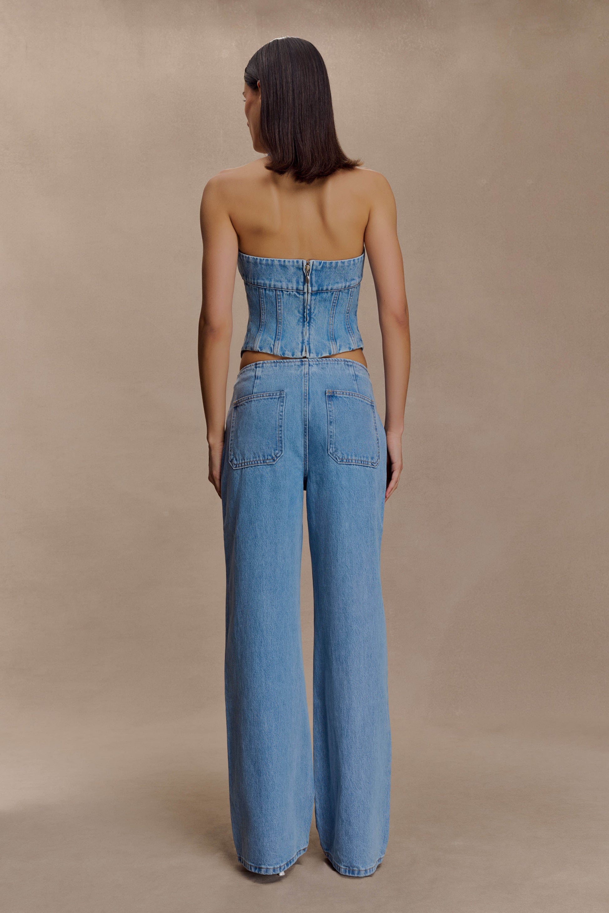 Caitlin Mid Rise Denim Jeans - Classic Blue #3