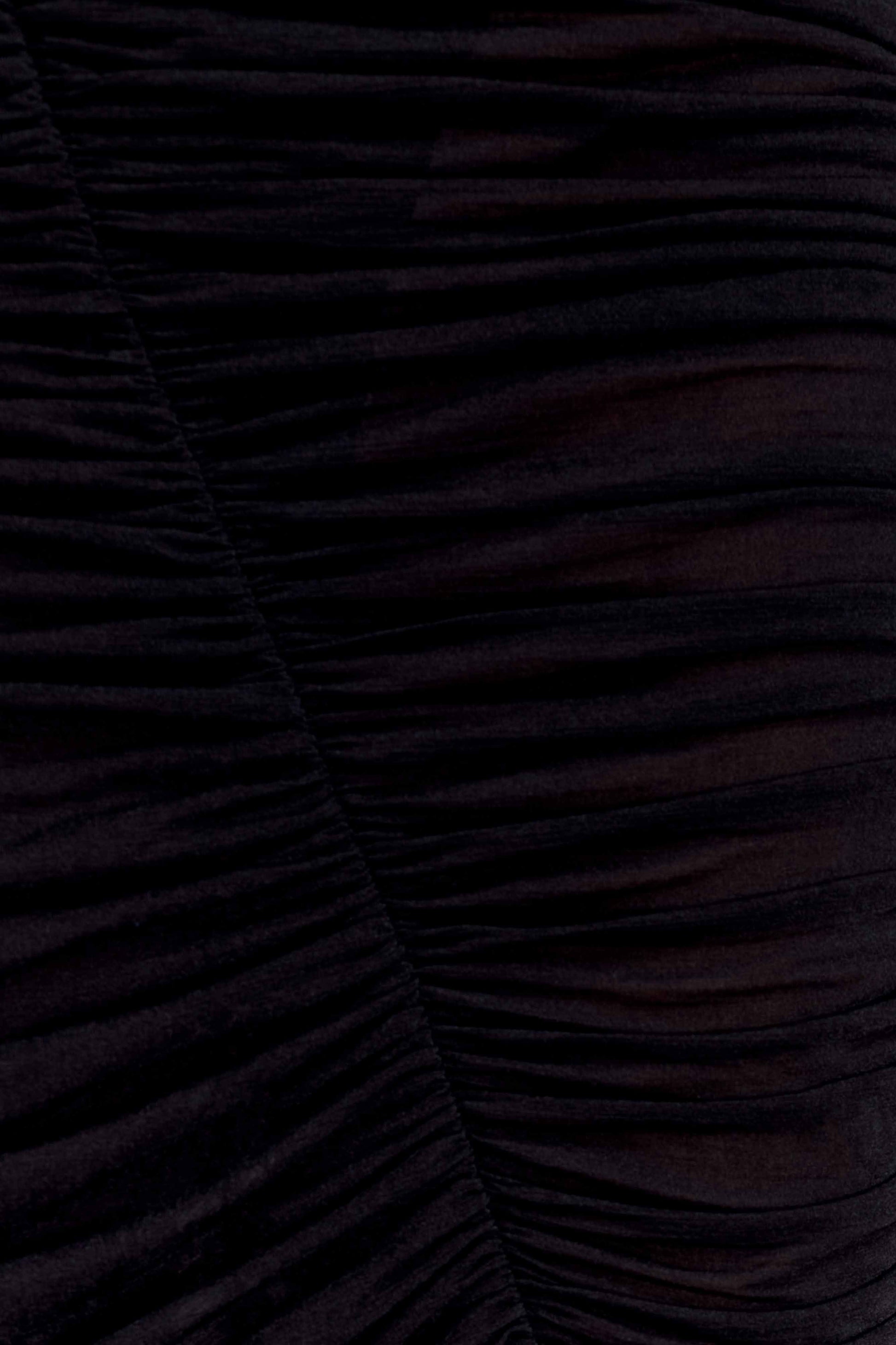 Matilda Ruched Mesh Maxi Skirt - Black #7