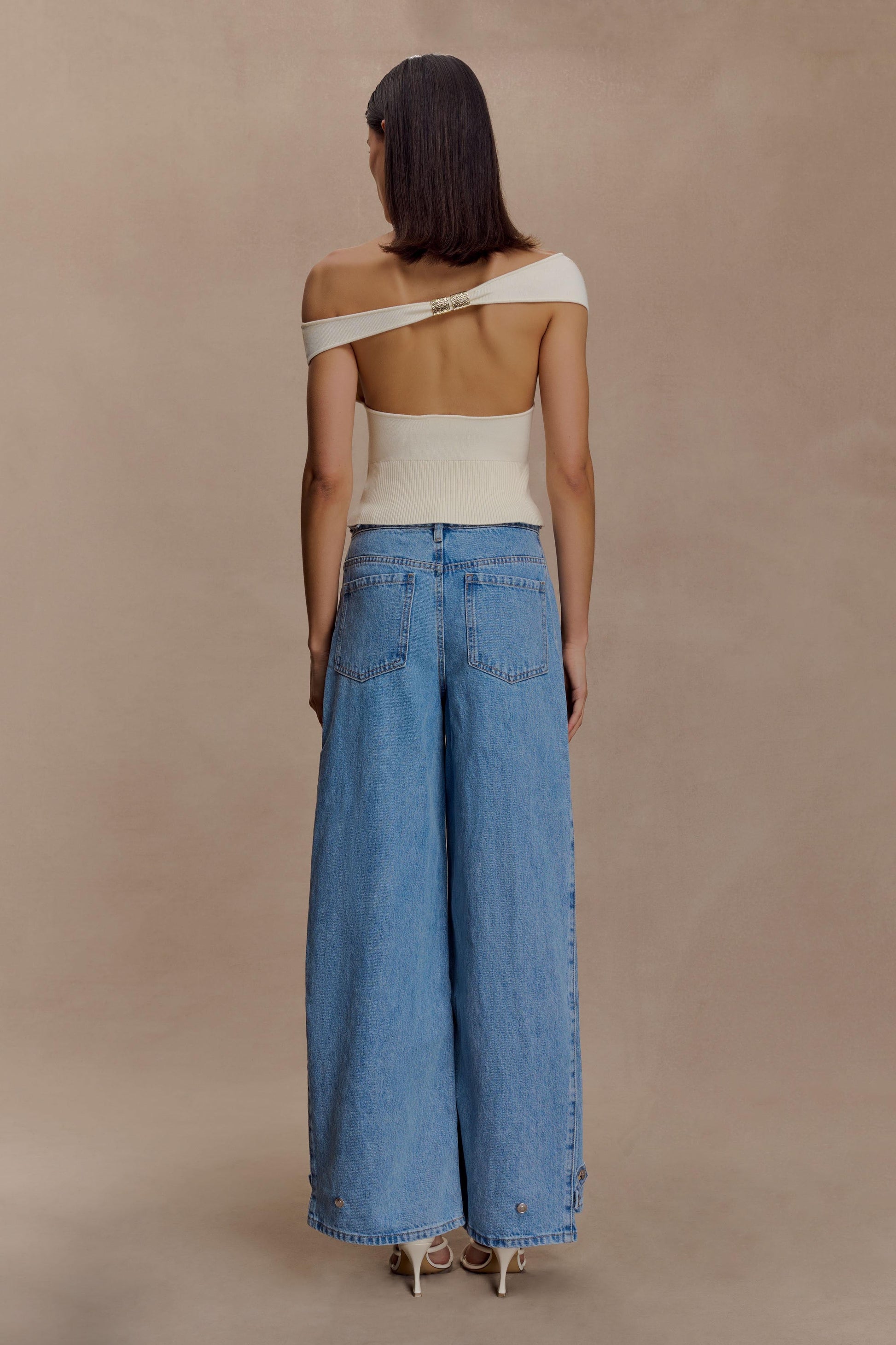 Carley Off Shoulder Knit Top - Ivory #5