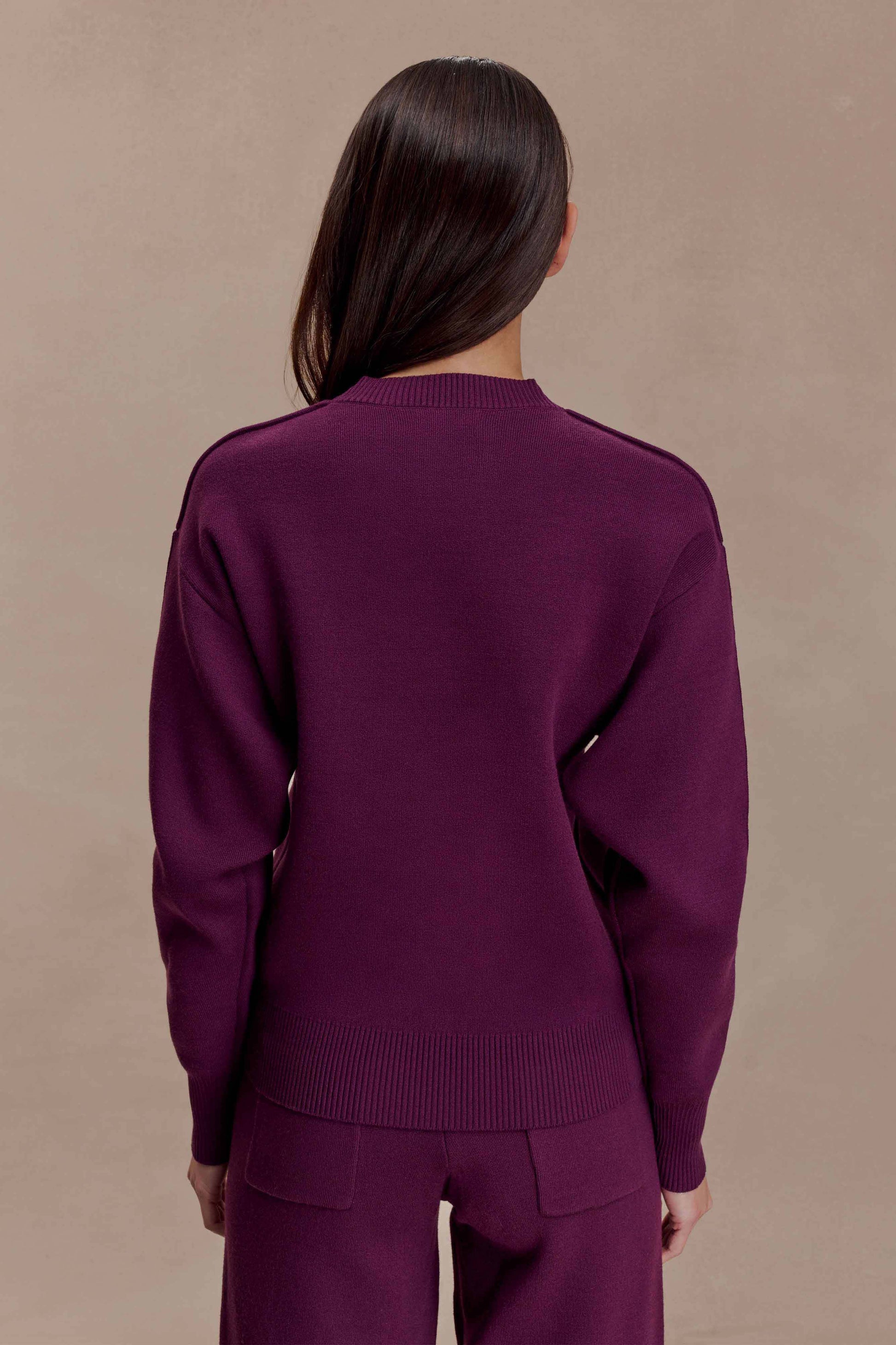 Braxton Cozy Knit Jumper - Plum #2