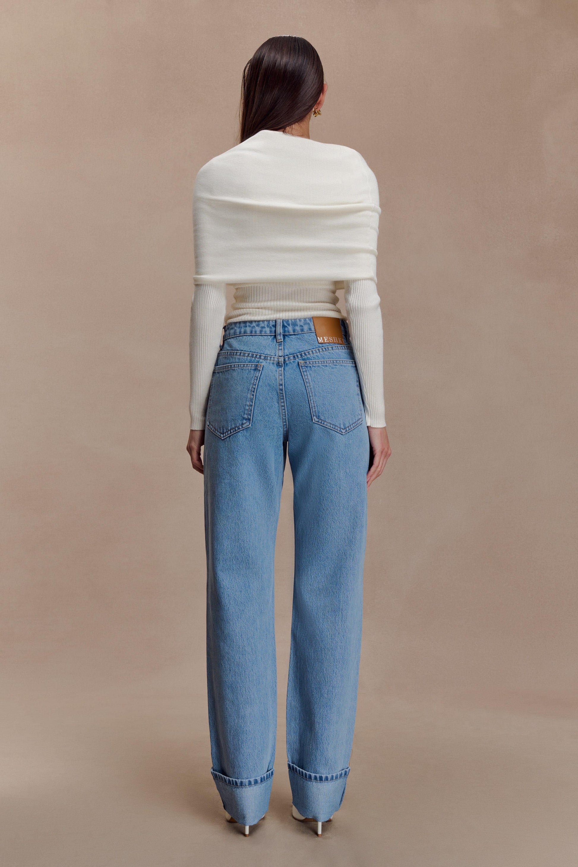 Kirralee Straight Leg Cuffed Jeans - Classic Blue #4