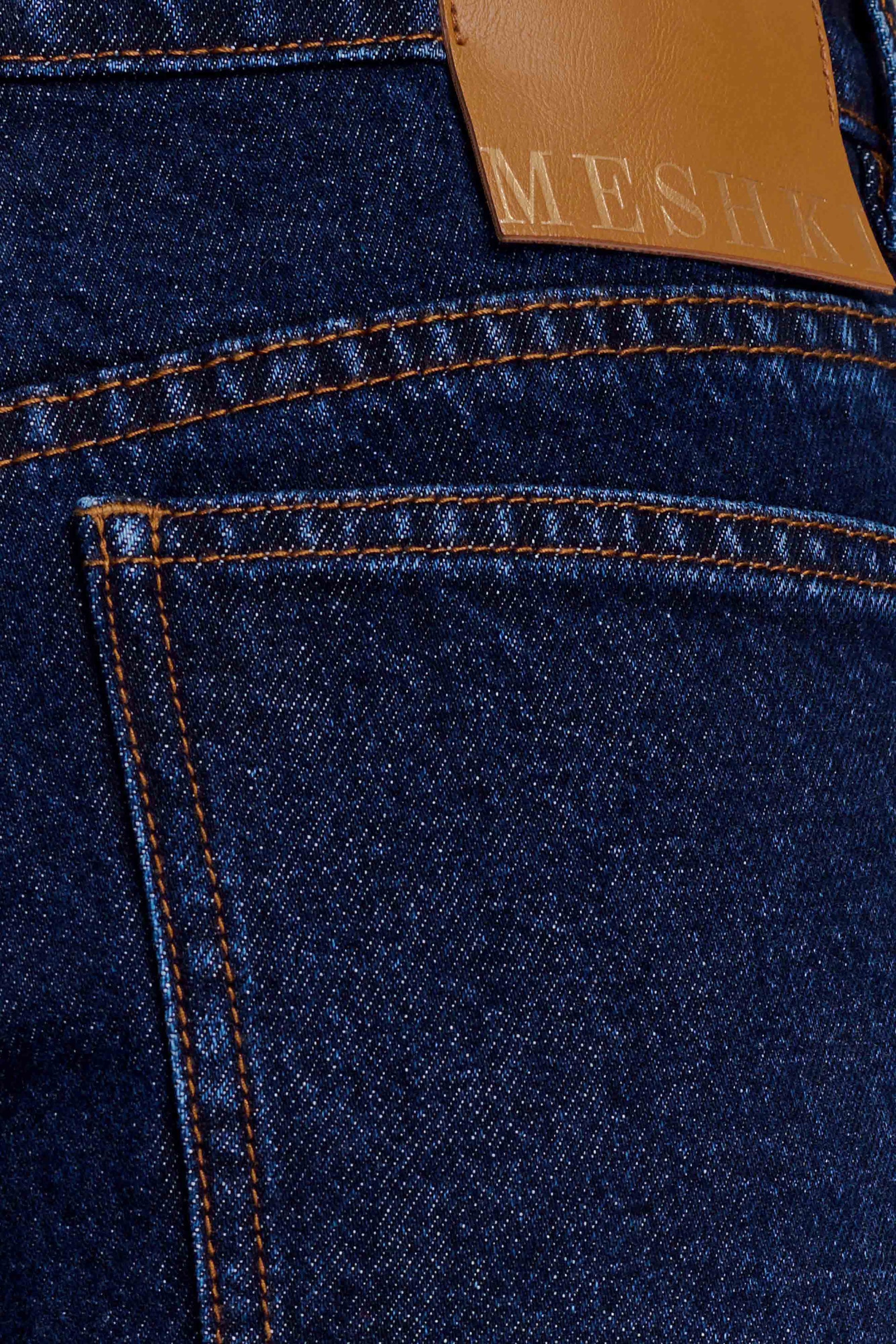 Kirralee Straight Leg Cuffed Jeans - Indigo Blue #7