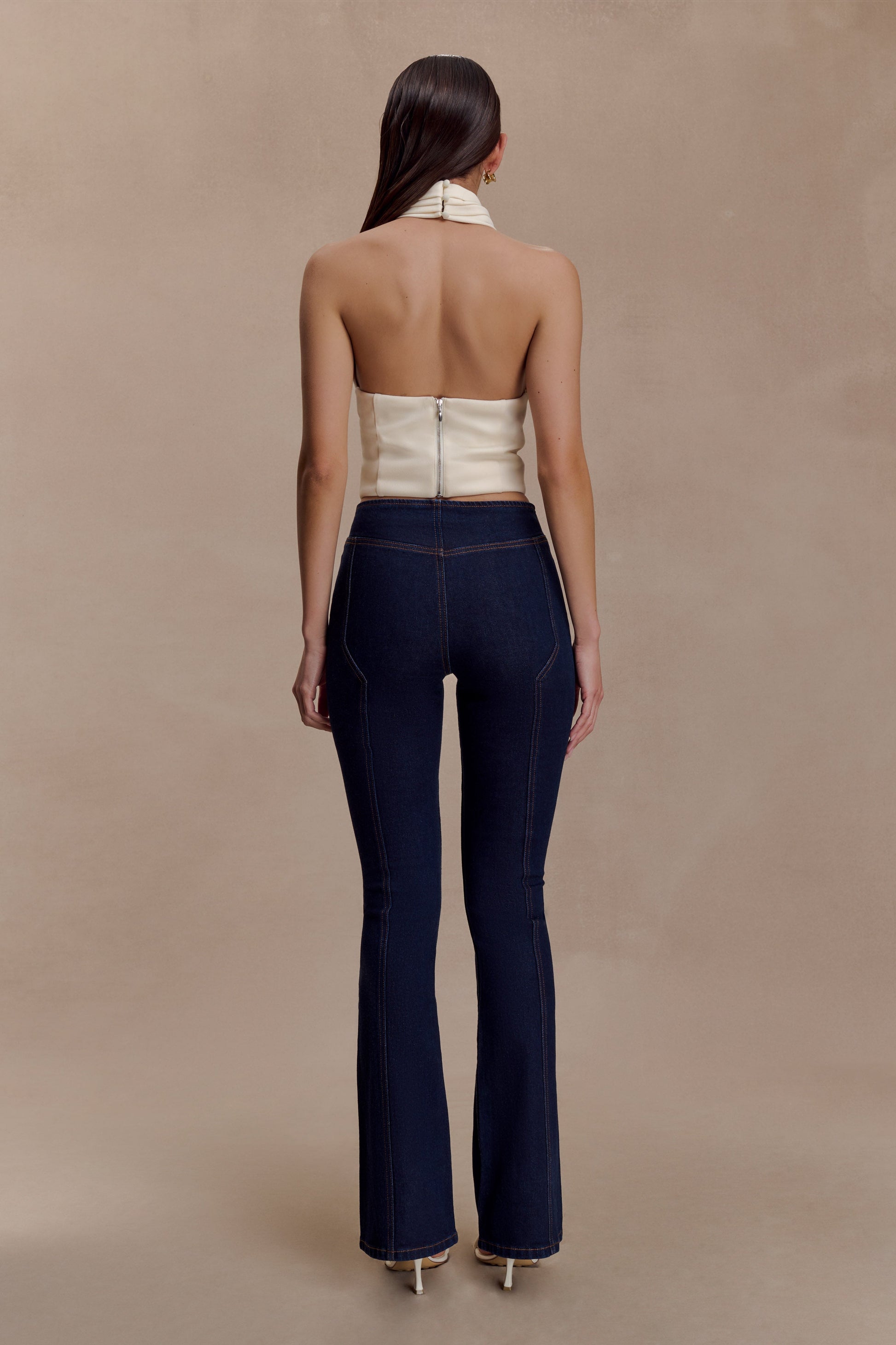Clio Paneled Flare Jeans - Indigo Blue #3