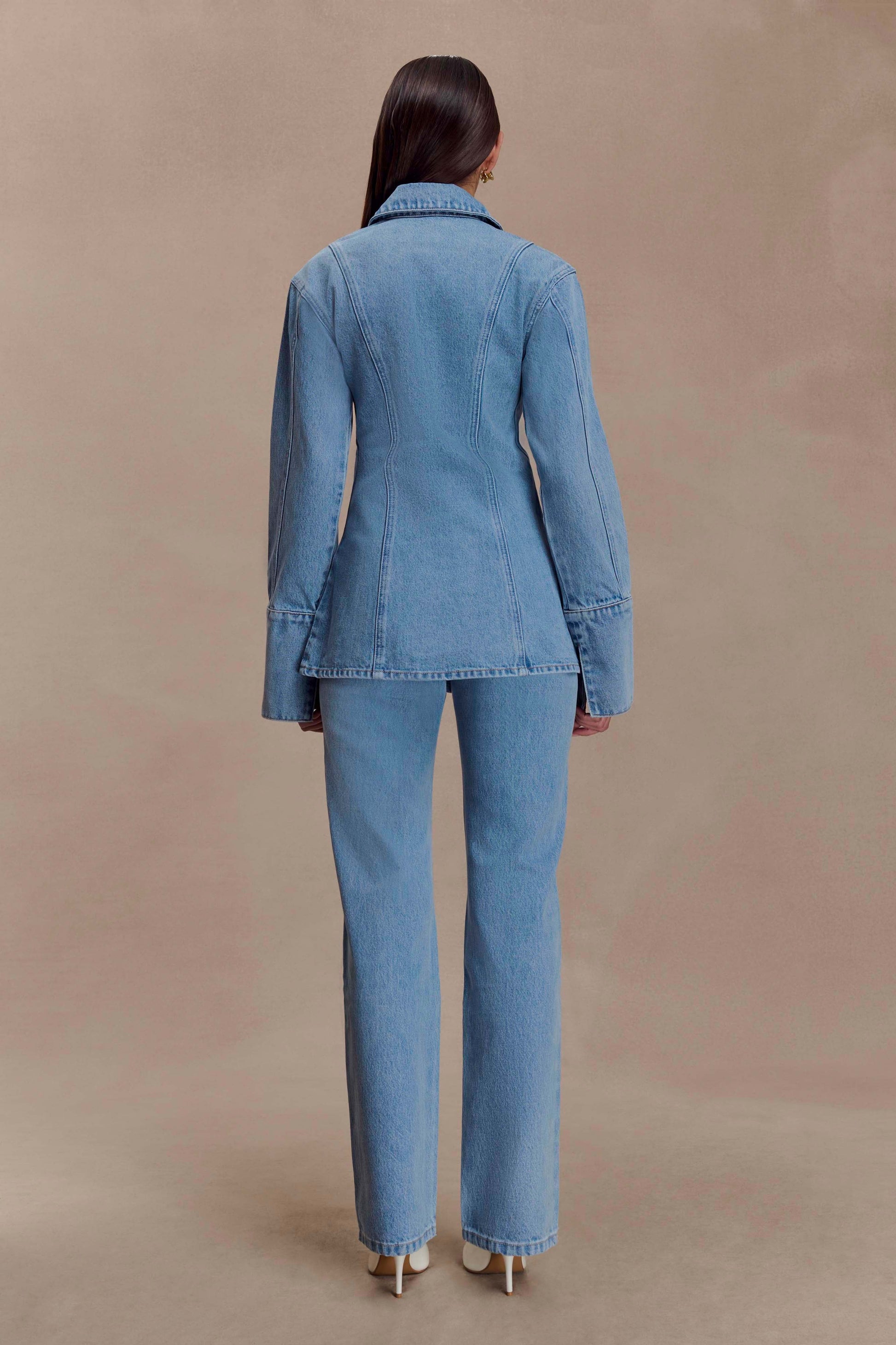 Jericho Asymmetrical Denim Shirt - Classic Blue #5