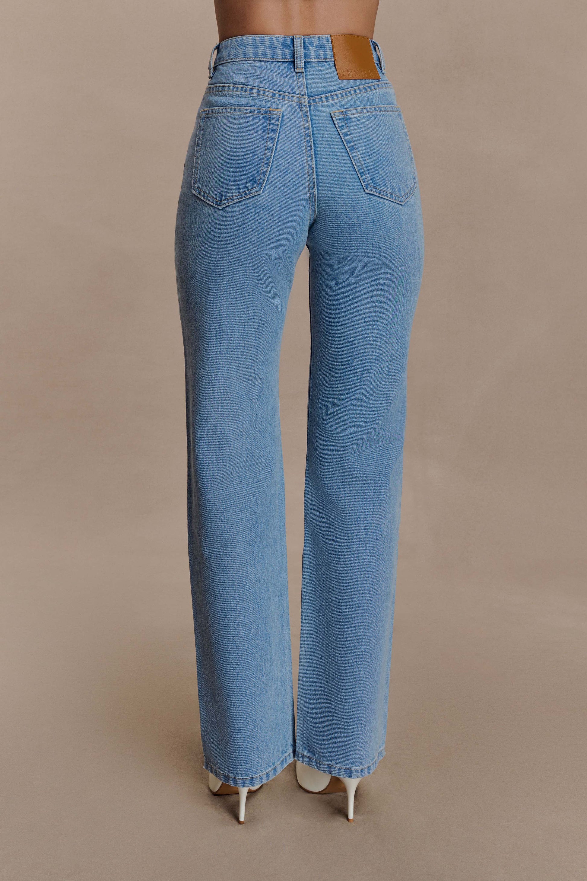 Janine High Waisted Straight Leg Jeans - Classic Blue #5