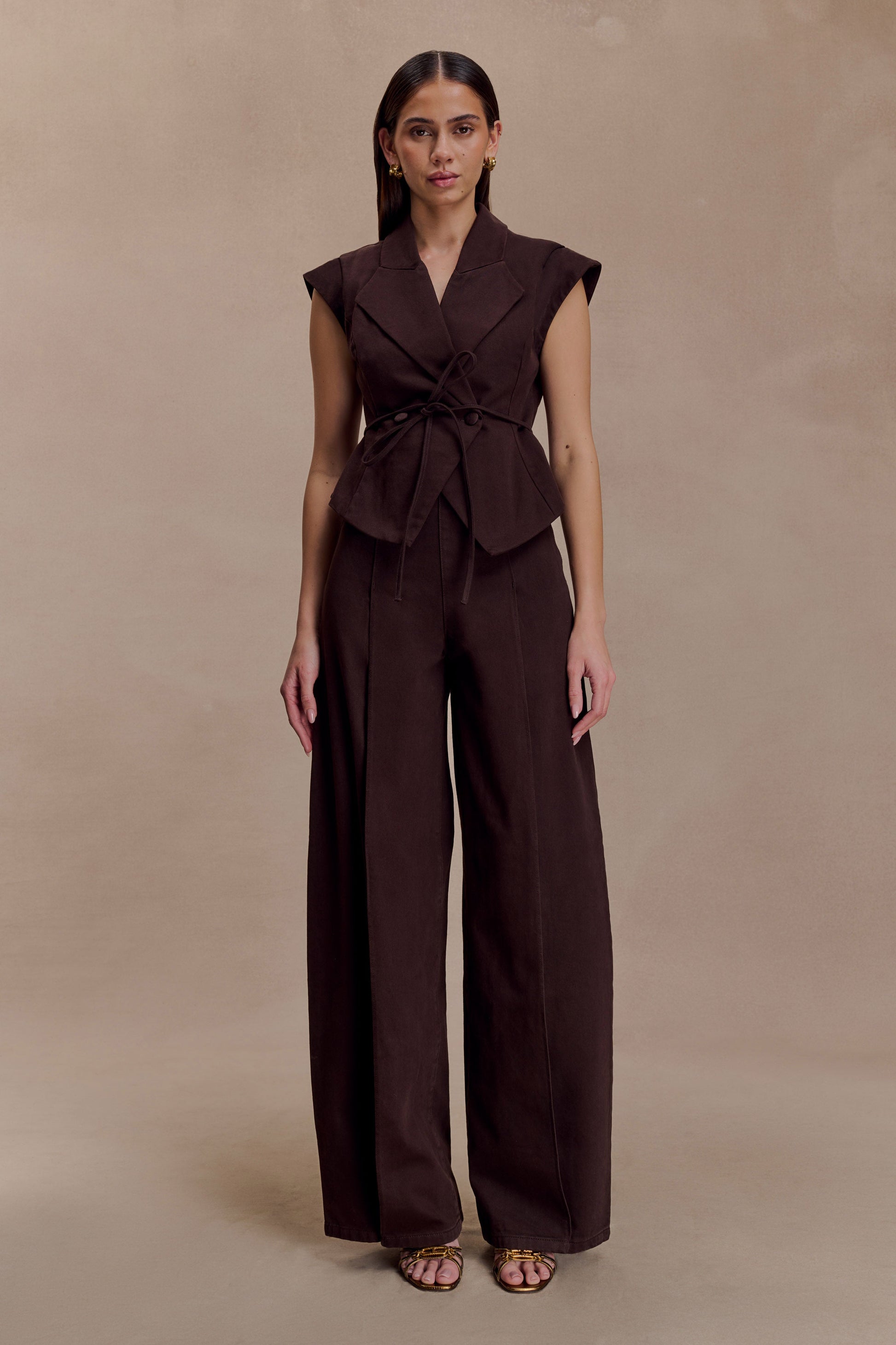 Beatrix High Rise Denim Jeans - Chocolate